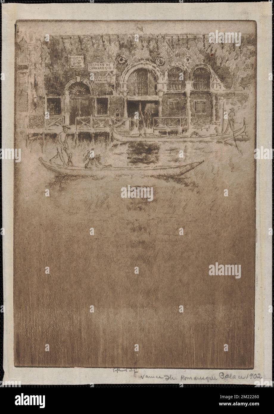 Palais byzantin, canaux, gondoles, châteaux et palais. Joseph Pennell (1857-1926). Impressions et mises en plan Banque D'Images