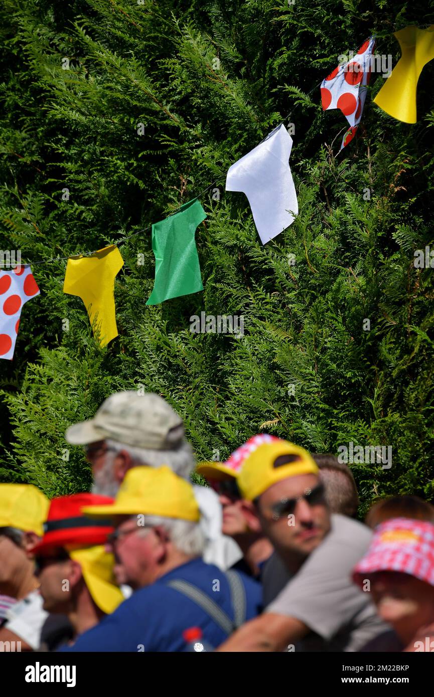 Illustration prise au cours de la quinzième étape de l'édition 103rd de la course cycliste Tour de France, 160km de Bourg-en-Bresse à Culoz, le dimanche 17 juillet 2016. Le Tour de France de cette année se déroule de 2 juillet à 24 juillet. BELGA PHOTO DAVID STOCKMAN Banque D'Images