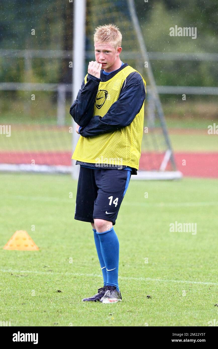 Kevin de Bruyne de Genk en action pendant la journée de presse de Racing Genk, dans leur camp d'entraînement à Oisterwijk, près de Tilburg, aux pays-Bas, le vendredi 10 juillet 2009. Banque D'Images