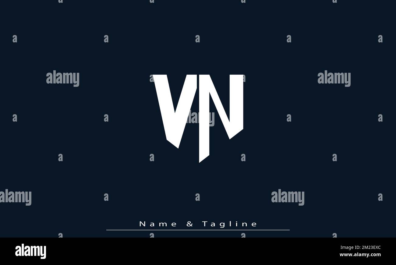 Lettres de l'alphabet initiales Monogram logo VN , NV Illustration de Vecteur