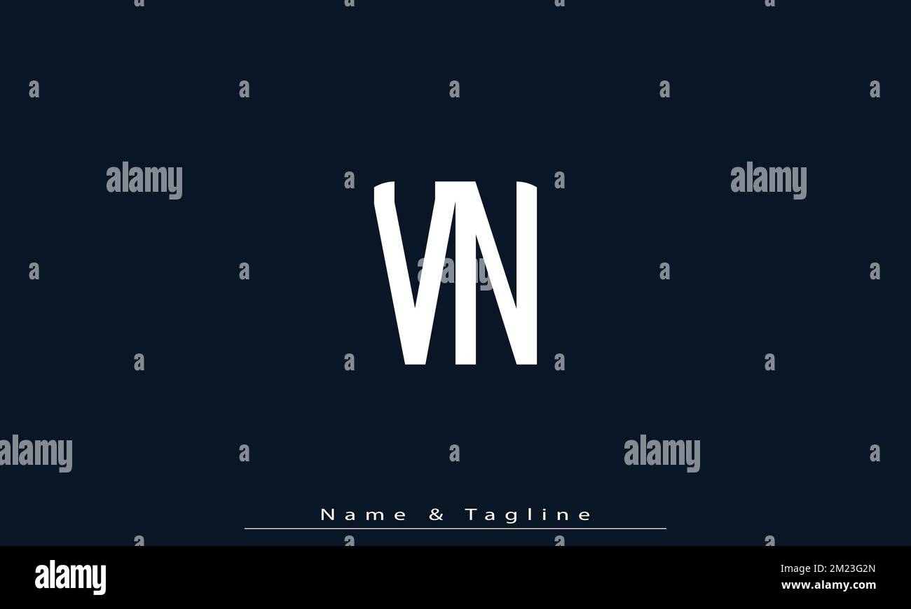 Lettres de l'alphabet initiales Monogram logo VN , NV Illustration de Vecteur