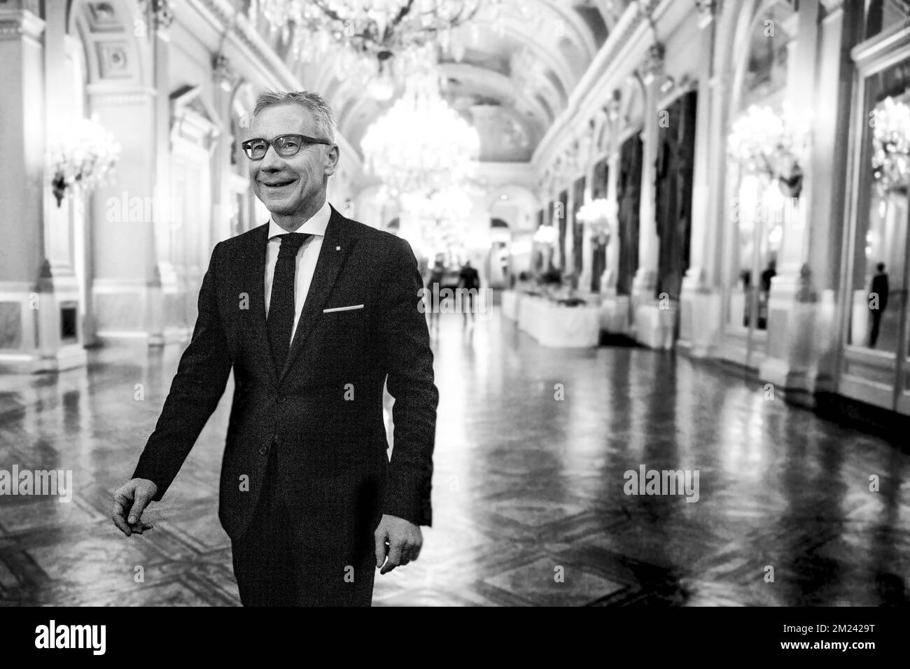 Marc Raisiere, PDG de Belfius, photographié lors du concert de Noël annuel, au Palais Royal, à Bruxelles, le mercredi 21 décembre 2016. Le Roi et la Reine veulent remercier particulièrement ceux qui ont contribué au succès des activités royales tout au long de l'année 2016. BELGA PHOTO HATIM KAGHAT Banque D'Images
