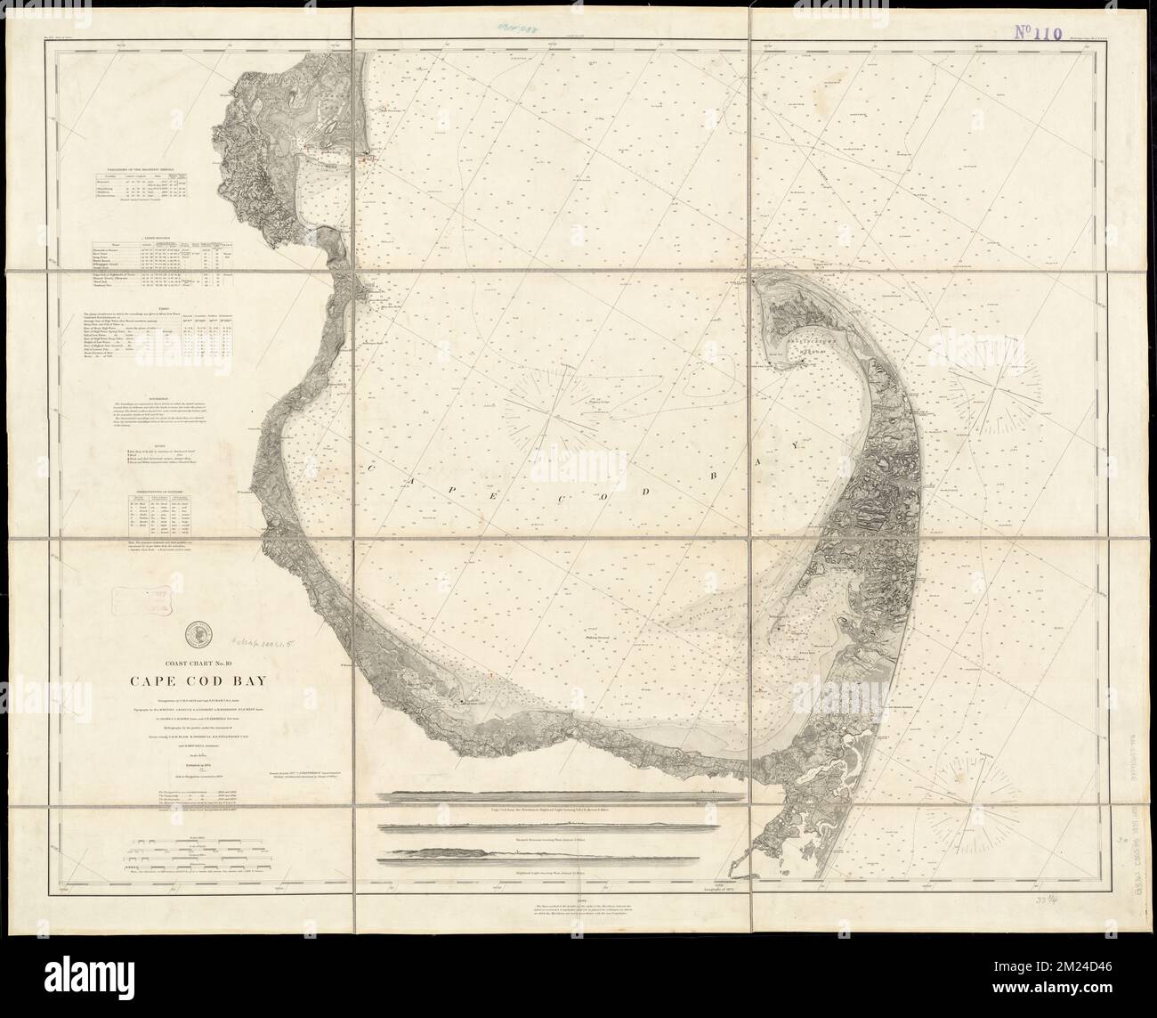 Cape Cod Bay , cartes marines, Massachusetts, Cape Cod Bay, cartes marines, Massachusetts, Duxbury Bay, Cape Cod Bay Mass., navigation, cartes Norman B. Leventhal Map Center Collection Banque D'Images