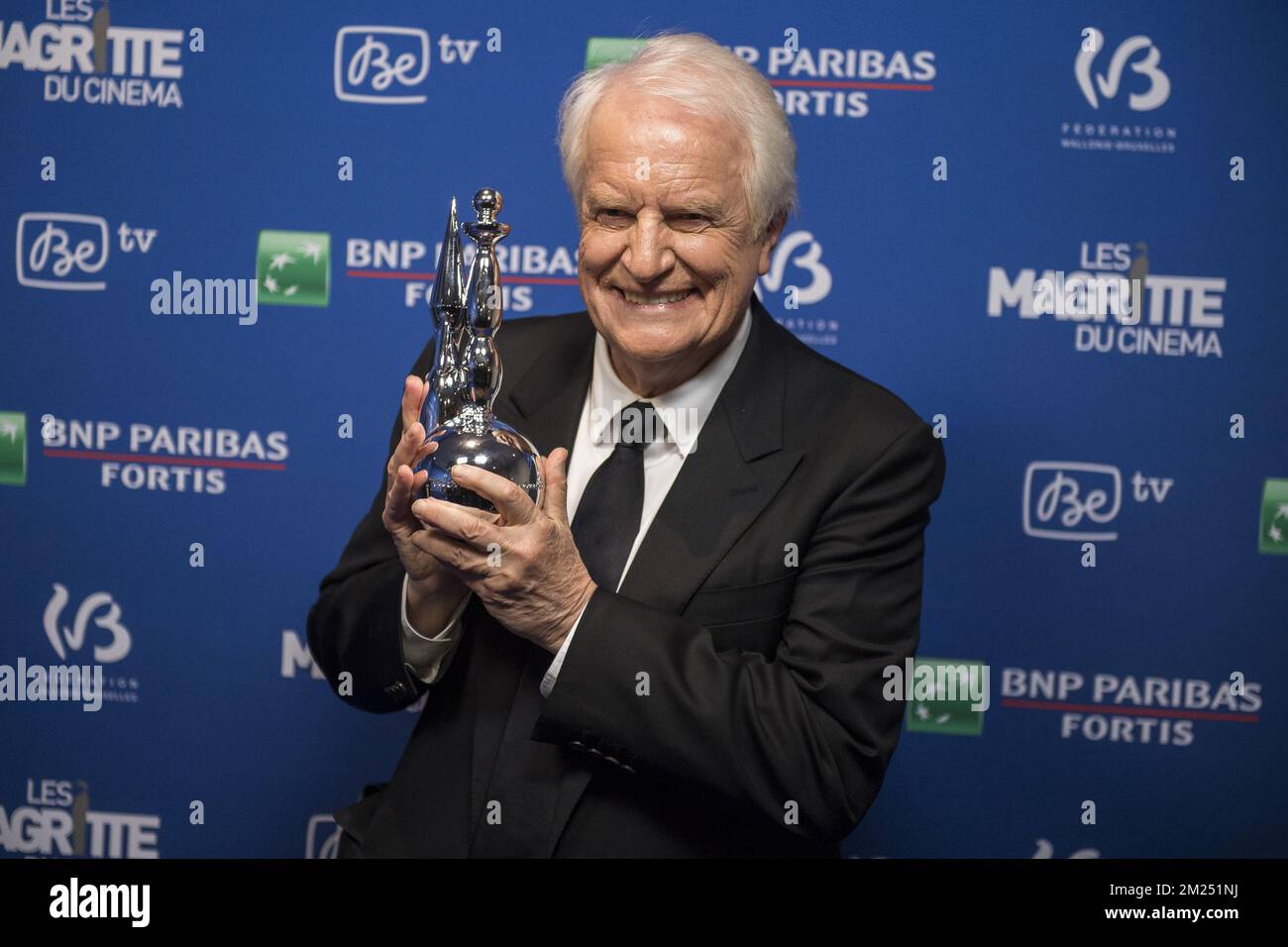 André Dussollier photographié lors de l'édition 7th de la cérémonie de remise des prix Magritte du Cinéma, samedi 04 février 2017, à Bruxelles. Les prix sont remis aux films de producteurs francophones belges. BELGA PHOTO LAURIE DIEFFEMBACQ Banque D'Images