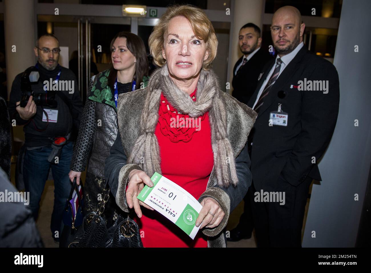 Actrice Brigitte Lahaie photographiée lors du gala d'ouverture de la seizième édition de la FIFA, Mons International Love film Festival (Festival International du film d'Amour), vendredi 10 février 2017, à Mons. BELGA PHOTO LAURIE DIEFFEMBACQ Banque D'Images