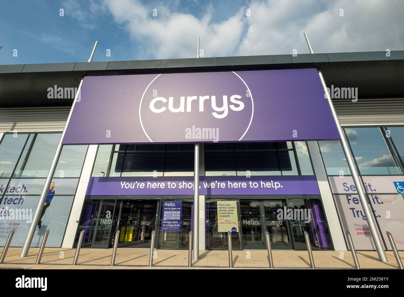 Basingstoke, Royaume-Uni - septembre 2022 : la branche de curry sur le parc de détail - chaîne britannique d'électronique grand public Banque D'Images