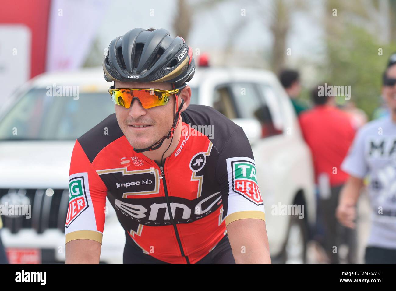 Belge Greg Van Avermaet de BMC Racing Team photographié lors de la quatrième étape de la course cycliste Tour of Oman 2017, un parcours de 118 km de Siti (Al Sifah) au ministère du Tourisme à Masqat, Oman, vendredi 17 février 2017. Le Tour d'Oman 2016 a lieu du 14 au 19 février. BELGA PHOTO YUZURU SUNADA Banque D'Images