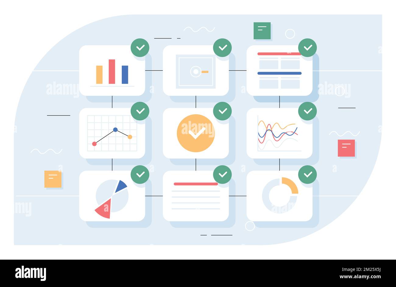 Graphique des tâches terminées Illustration de Vecteur