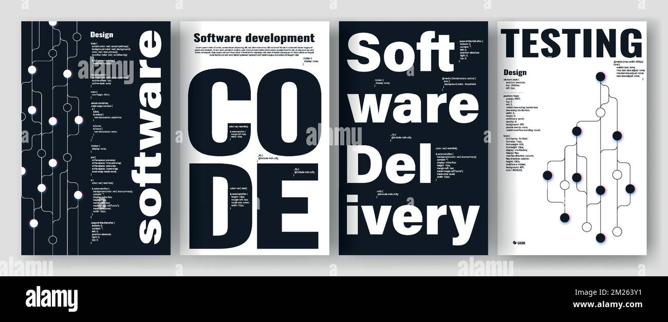 Jeu d'affiches de logiciel Illustration de Vecteur