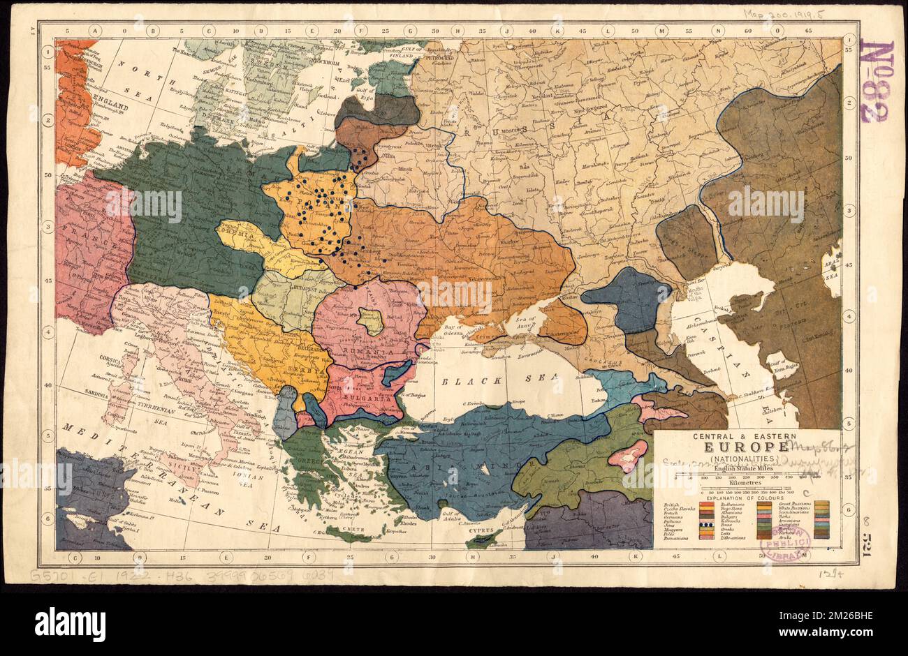 Europe centrale et orientale (nationalités) , Ethnologie, Europe, cartes, Europe, Cartes Norman B. Leventhal Map Centre Collection Banque D'Images