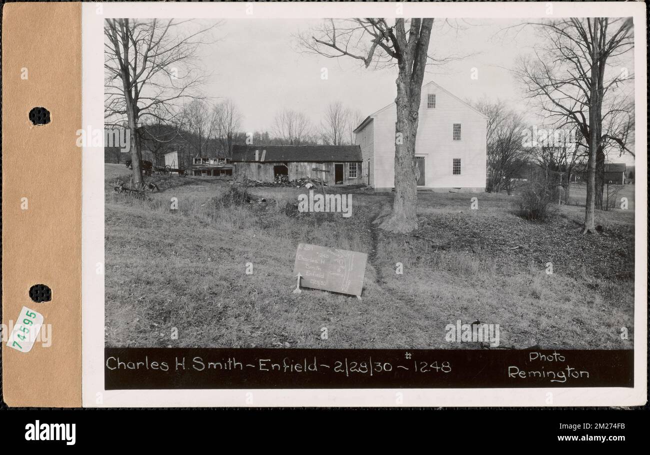 Charles H. Smith, maison, Enfield, Massachusetts, 28 février, 1930 : Numéro de colis 289-7, Charles H. Smith , ouvrages d'eau, réservoirs, ouvrages de distribution d'eau, immobilier, bâtiments résidentiels Banque D'Images