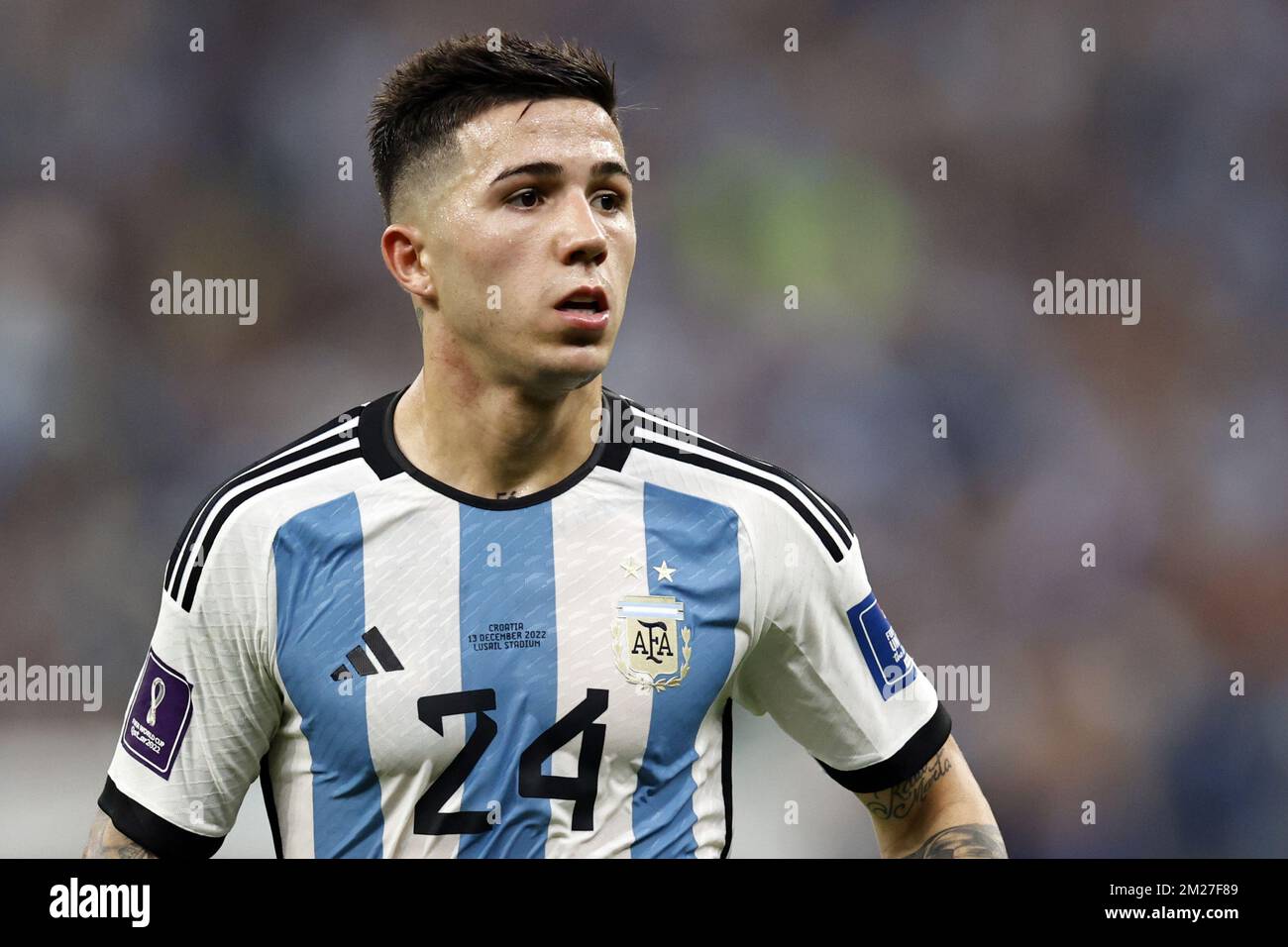 AL DAAYEN - Enzo Fernandez de l'Argentine pendant la coupe du monde de la FIFA, Qatar 2022 demi-match entre l'Argentine et la Croatie au stade Lusail sur 13 décembre 2022 à Al Daayen, Qatar. AP | hauteur néerlandaise | MAURICE DE PIERRE Banque D'Images