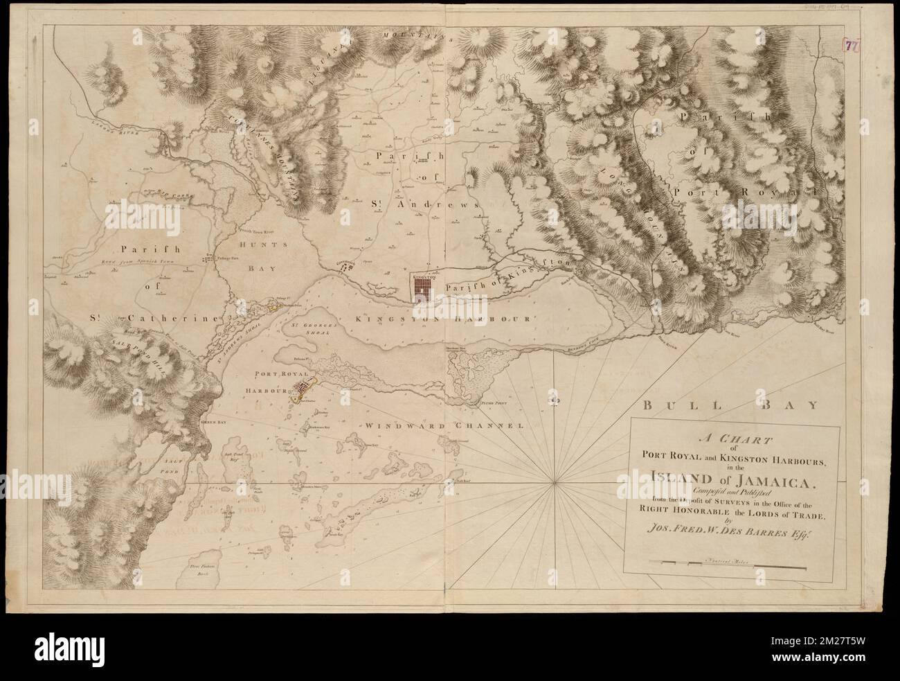 Une carte des ports de Port Royal et de Kingston, dans l'île de la Jamaïque , des ports, de la Jamaïque, de Port Royal, des cartes, Ports, Jamaïque, Kingston, cartes, Port Royal Jamaïque, Cartes, travaux préliminaires à la collection du Centre de cartes Norman B. Leventhal 1800 Banque D'Images