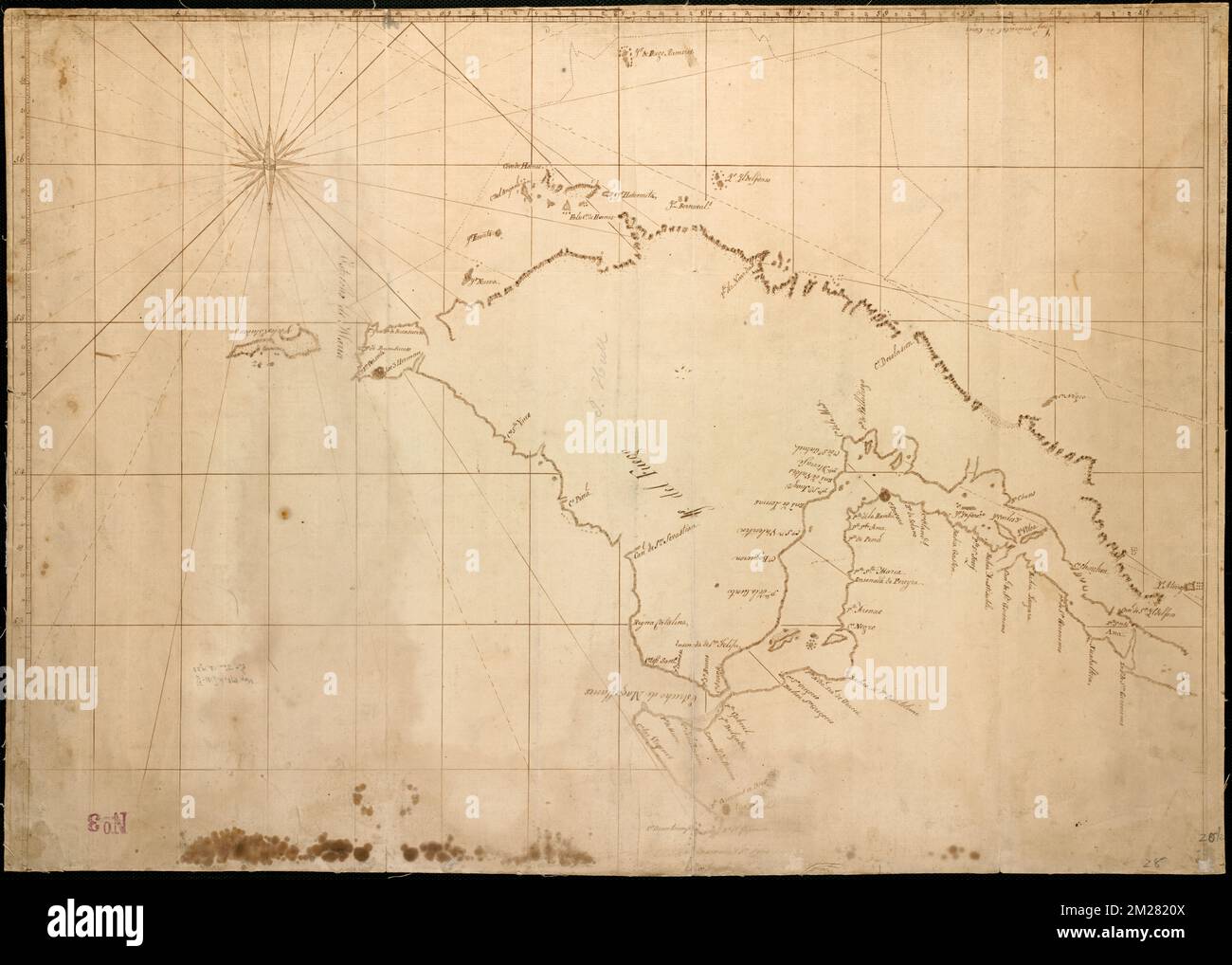 [Carte de Tierra del Fuego et du détroit de Magellan] , Magellan, détroit du Chili et de l'Argentine, cartes, manuscrit, Tierra del Fuego Argentine et Chili, cartes, manuscrit Norman B. Leventhal Map Center Collection Banque D'Images