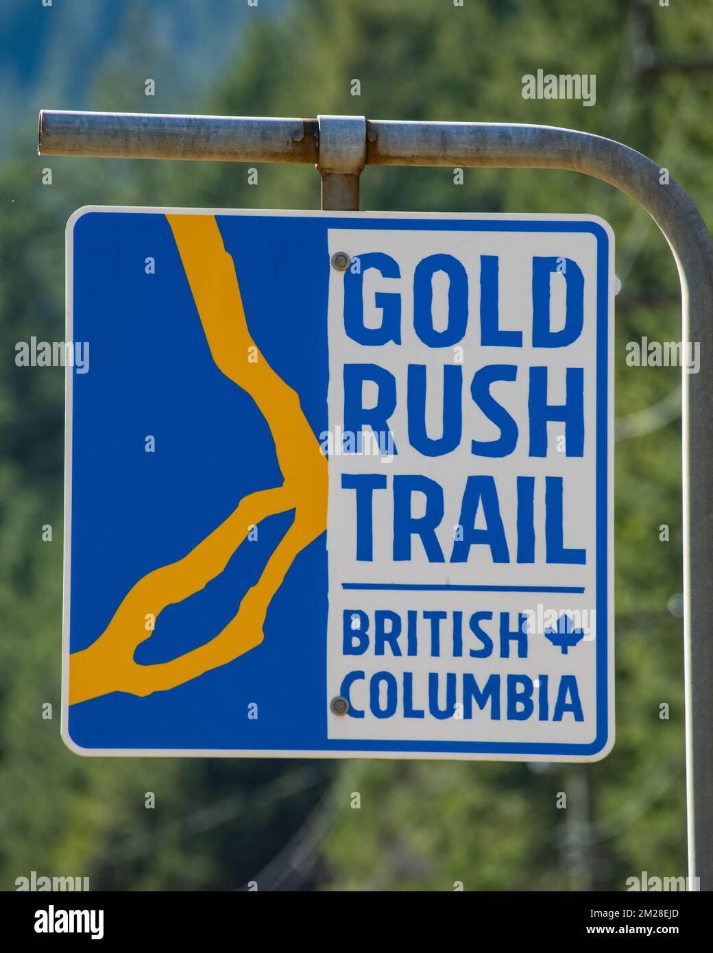 Gold Rush Trail signe à Hope, Colombie-Britannique, Canada Banque D'Images