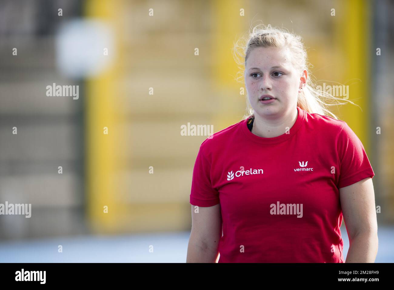 Babette Belge Vandeput photographiée pendant le premier jour des Championnats d'Europe d'athlétisme U20, à Grosseto, Italie, jeudi 20 juillet 2017. Cette année, les championnats biannuels pour les athlètes de 19 ans ou moins ont lieu du 20 au 23 juillet. BELGA PHOTO JASPER JACOBS Banque D'Images