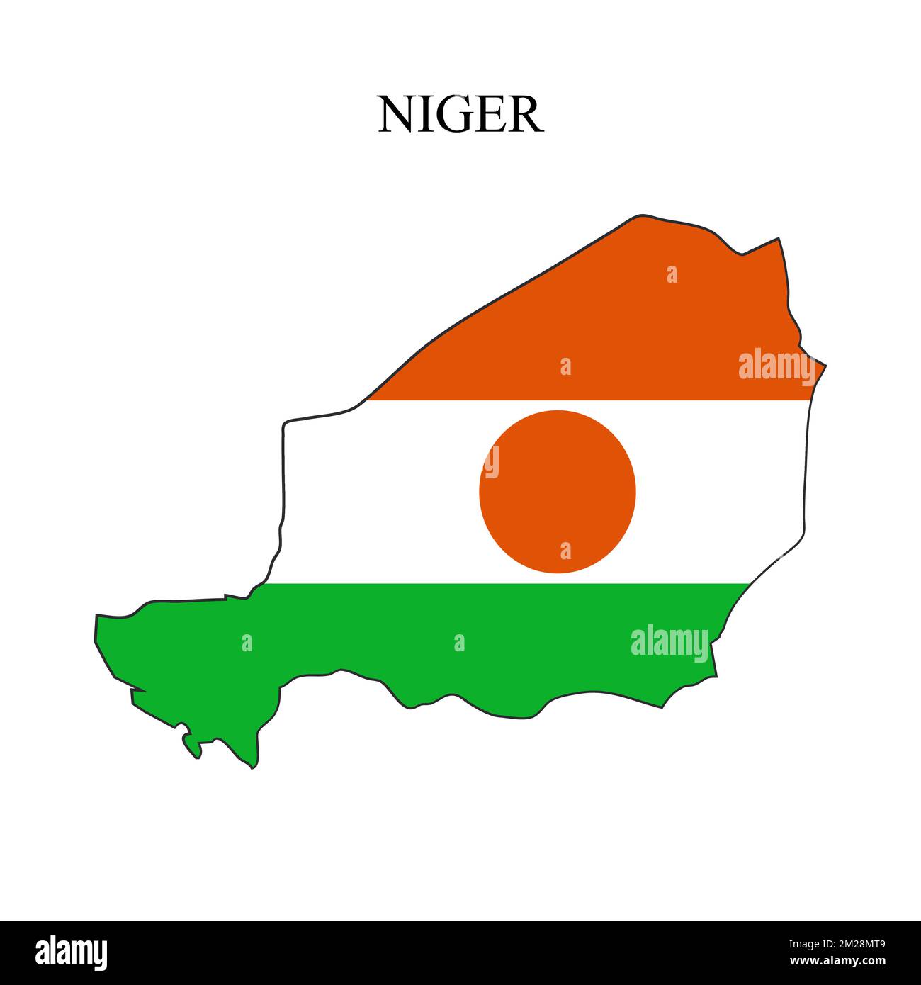 Illustration vectorielle de la carte du Niger. Économie mondiale. Pays célèbre. Afrique de l'Ouest. Afrique. Illustration de Vecteur
