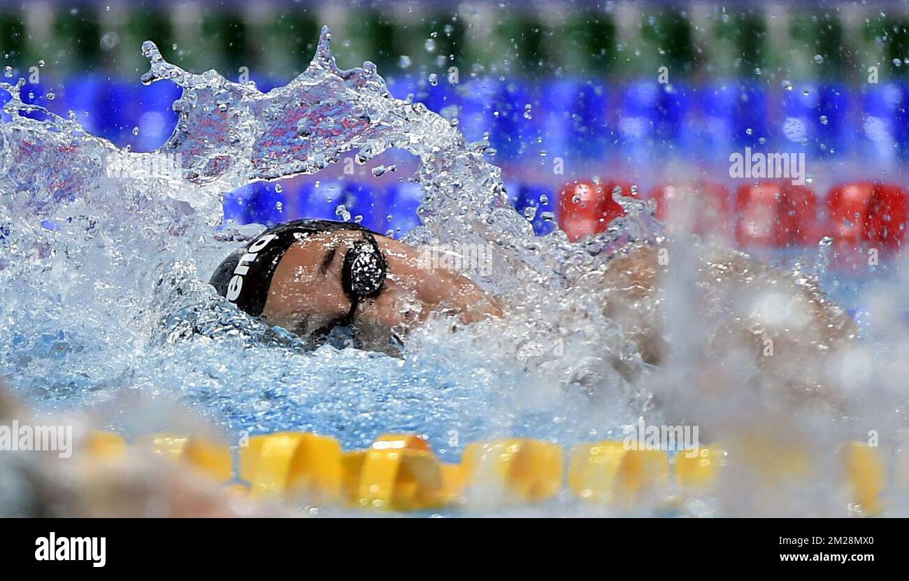 Néerlandais Ranomi Kromowidjojo photographié pendant la demi-finale libre féminine de 100m le cinquième jour des Championnats du monde à Budapest, Hongrie, le jeudi 27 juillet 2017. BELGA PHOTO ERIC LALMAND Banque D'Images