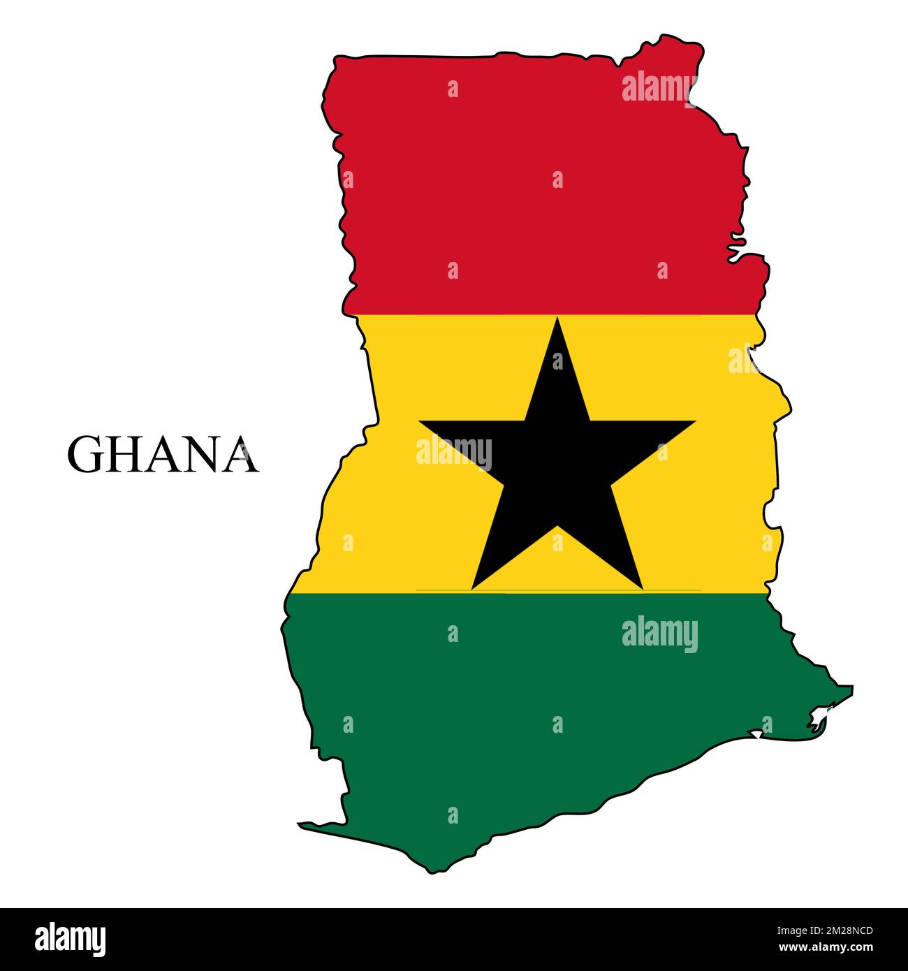 Illustration vectorielle de la carte du Ghana. Économie mondiale. Pays célèbre. Afrique de l'Ouest. Afrique. Illustration de Vecteur