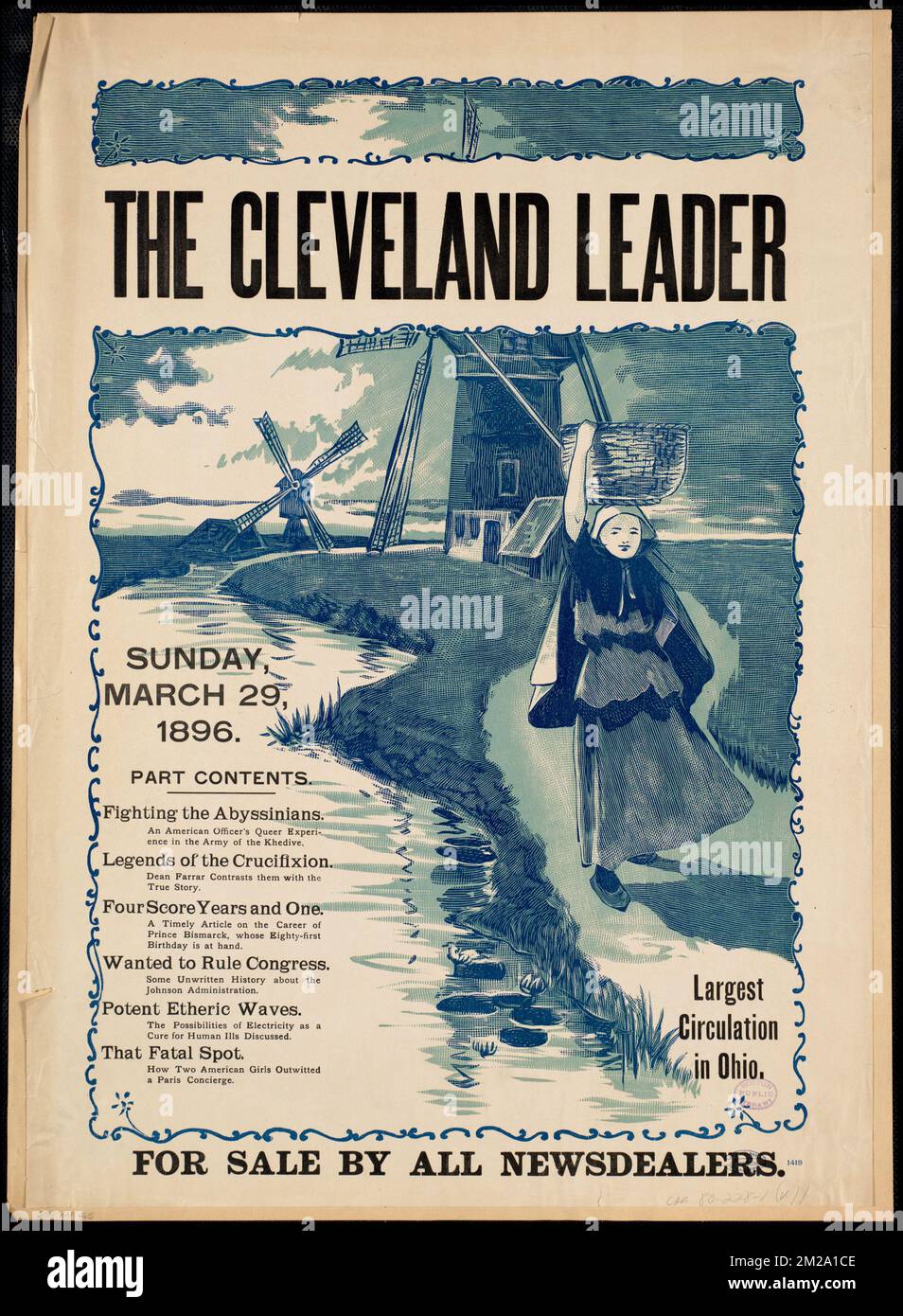 Le leader de Cleveland, Sunday 29 mars 1896 , filles, paniers, Moulins, périodiques Banque D'Images