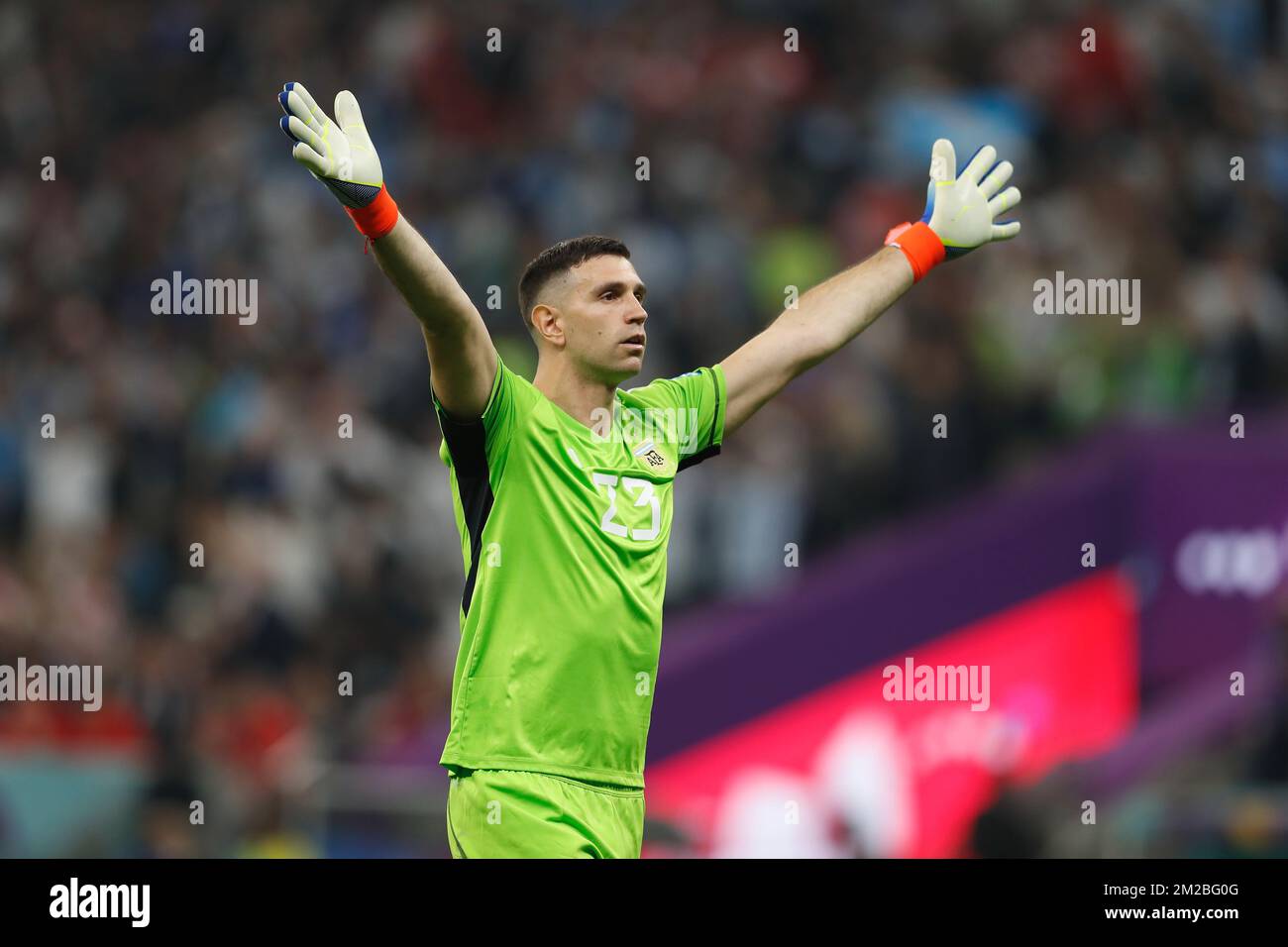 Al Daayen, Qatar. 13th décembre 2022. Emiliano Martinez (ARG) football : coupe du monde de la FIFA Qatar 2022 demi-finale match entre l'Argentine 3-0 Croatie au stade Lusail à Al Daayen, Qatar . Crédit: Mutsu Kawamori/AFLO/Alay Live News Banque D'Images