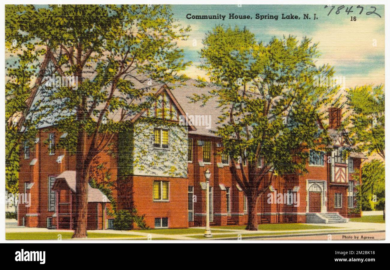Maison communautaire, Spring Lake, N. J. , Tichnor Brothers Collection, cartes postales des États-Unis Banque D'Images