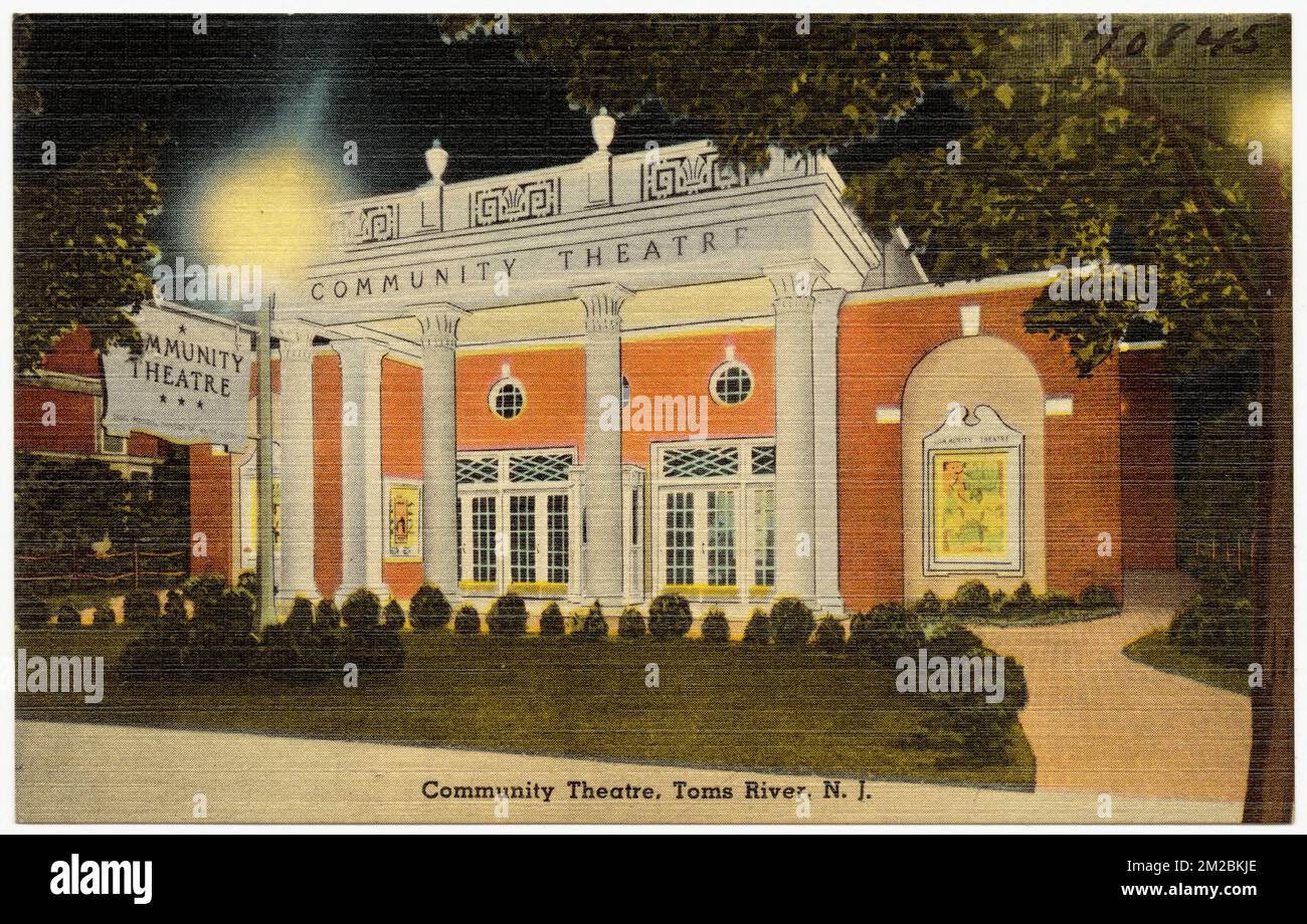 Théâtre communautaire, Toms River, N. J. , théâtres, Collection Tichnor Brothers, Cartes postales des États-Unis Banque D'Images