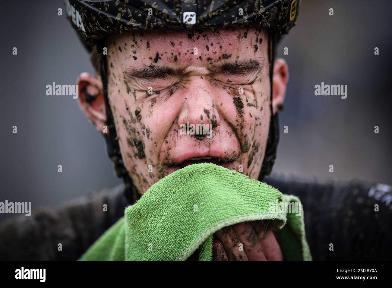 Belge Andreas Goeman photographié après la course du GP Sven Nys en U23, la septième étape du concours DVV Trophy Cyclocross, lundi 01 janvier 2018 à Baal, Belgique. BELGA PHOTO DAVID STOCKMAN Banque D'Images