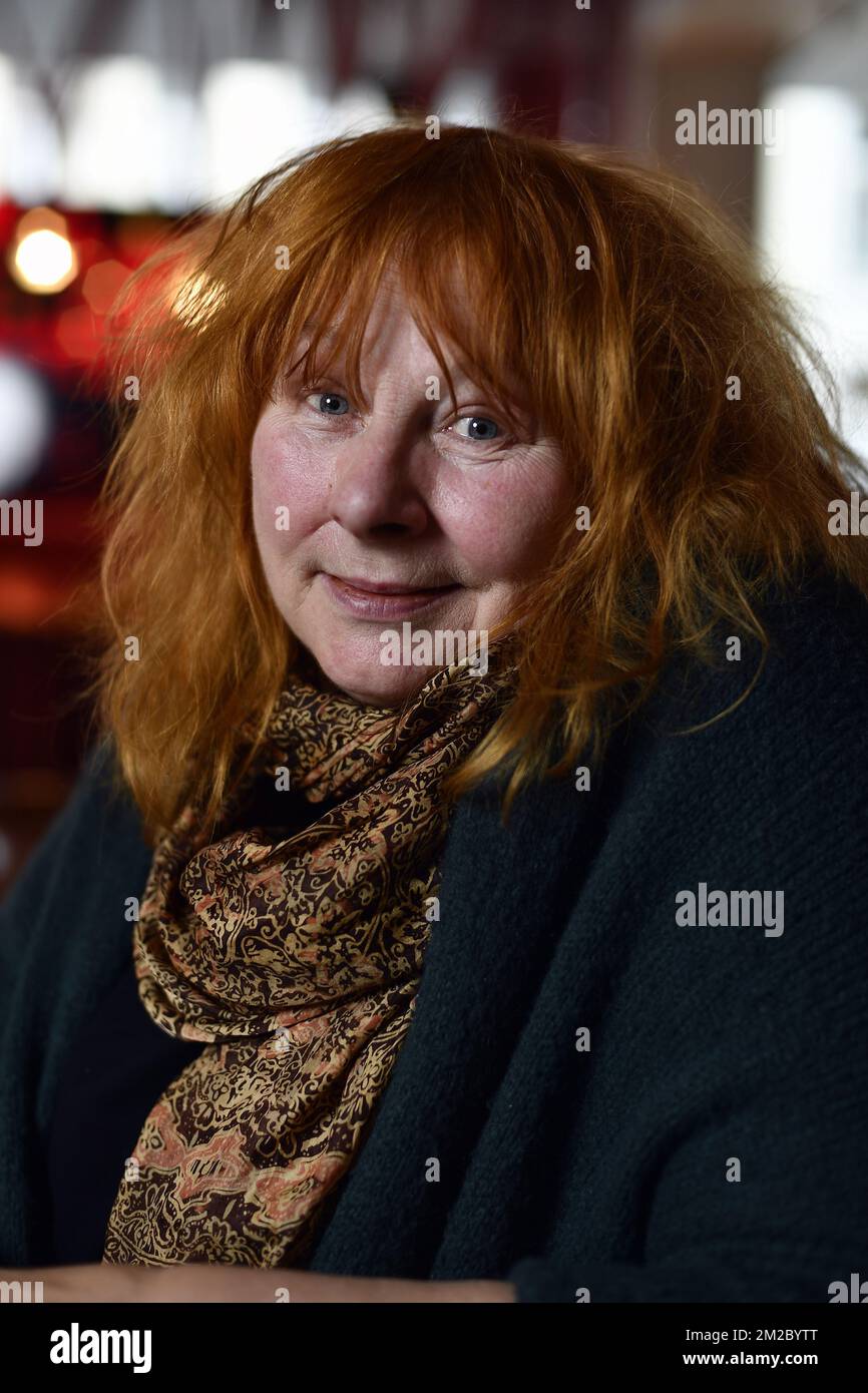L'actrice Yolande Moreau pose pour le photographe lors de la présentation du casting de 'Cleo', le nouveau film de la réalisatrice belge Eva Cools, vendredi 05 janvier 2018 à Bruxelles. BELGA PHOTO ERIC LALMAND Banque D'Images