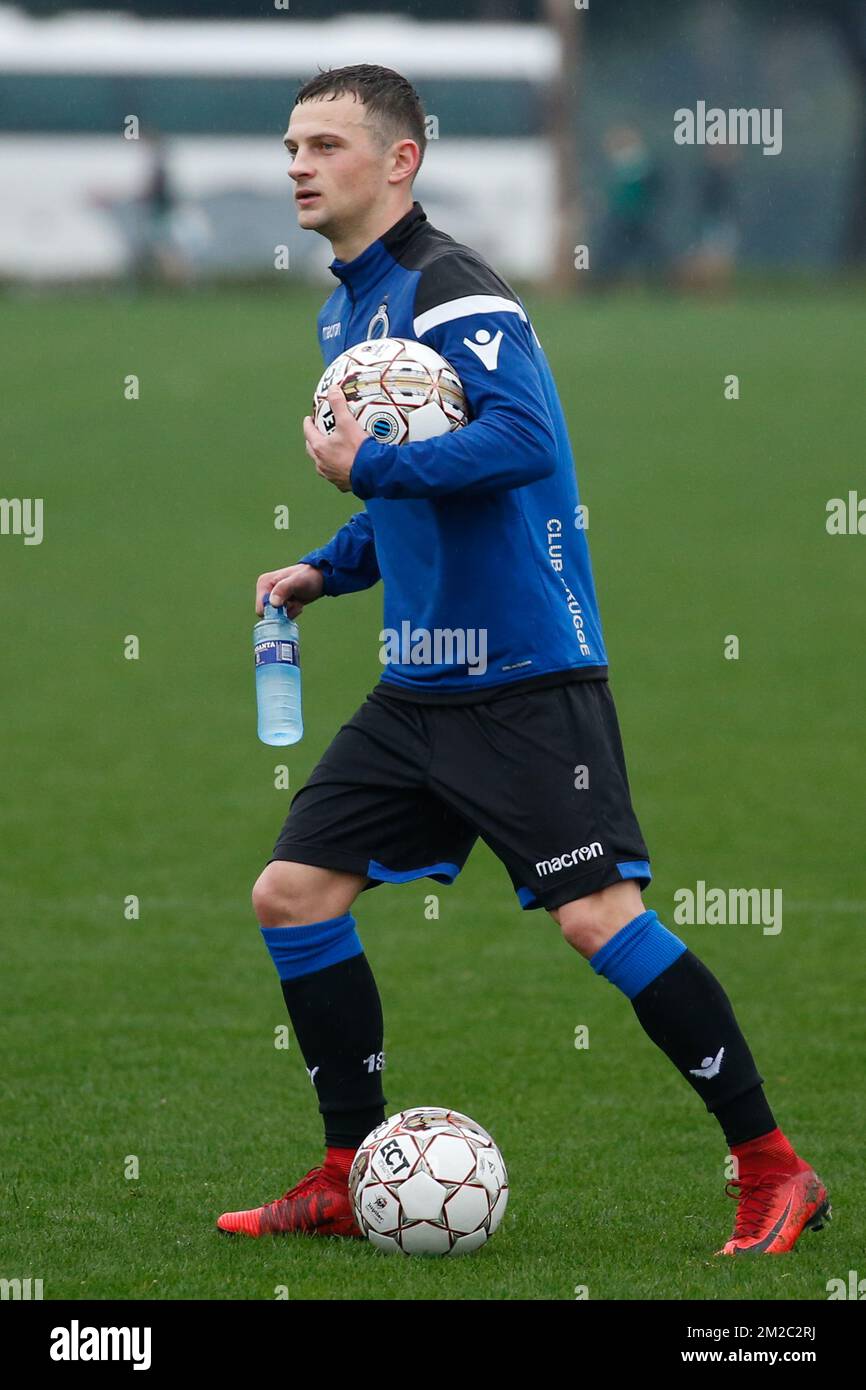 Le nouveau joueur du Club Ivan Tomecak photographié pendant le sixième jour du camp d'entraînement d'hiver de l'équipe belge de football de première division Club Brugge, à San Roque, Espagne, le mardi 09 janvier 2018. BELGA PHOTO BRUNO FAHY Banque D'Images