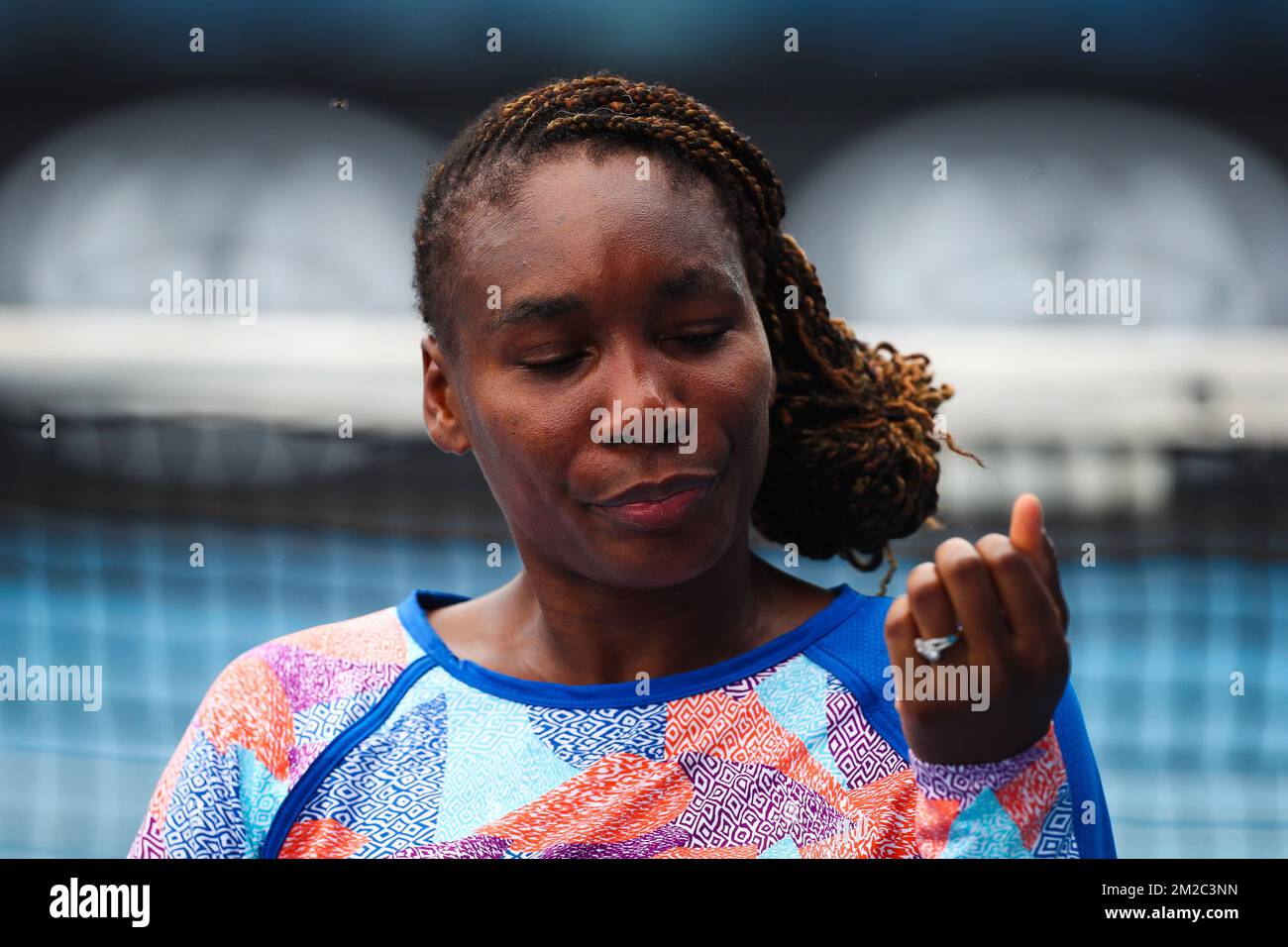 Vénus Williams photographiée lors d'une séance d'entraînement en prévision de l'Open d'Australie Grand Chelem, jeudi 11 janvier 2018 à Melbourne Park, Melbourne, Australie. Cette première grande slam de la saison a lieu du 15 au 28 janvier. BELGA PHOTO PATRICK HAMILTON Banque D'Images