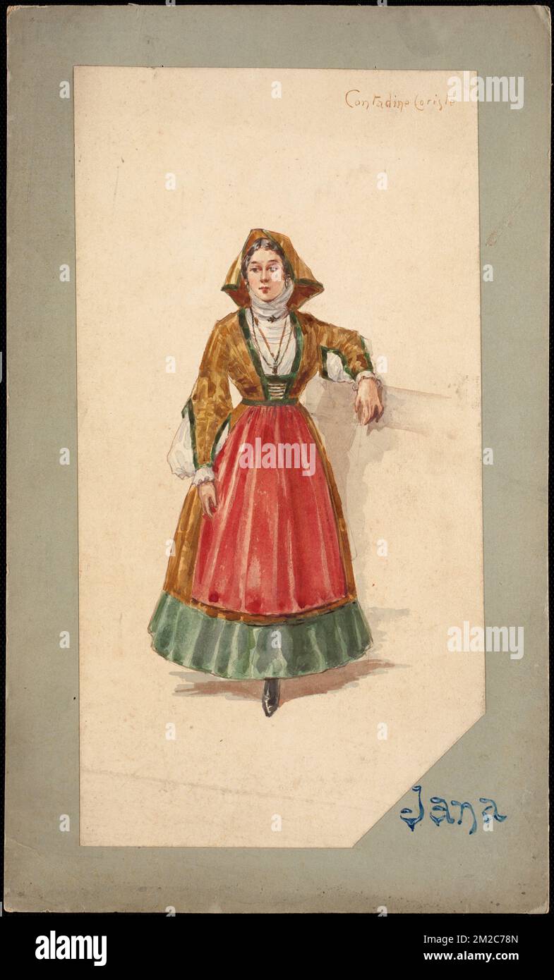 Contadine - Coriste , opéras et opérettes, costumes, Allen A. Brown Collection Banque D'Images