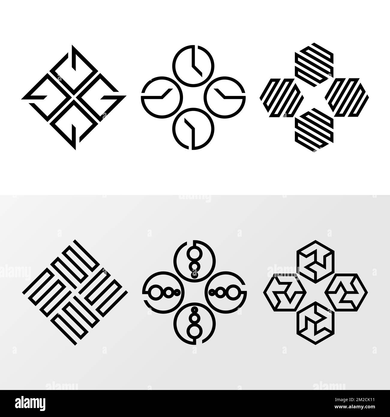 déco ligne qui sont carrés, circulaires et hexagonaux image graphique icône logo design abstrait concept vecteur stock lié au motif ou l'art Illustration de Vecteur