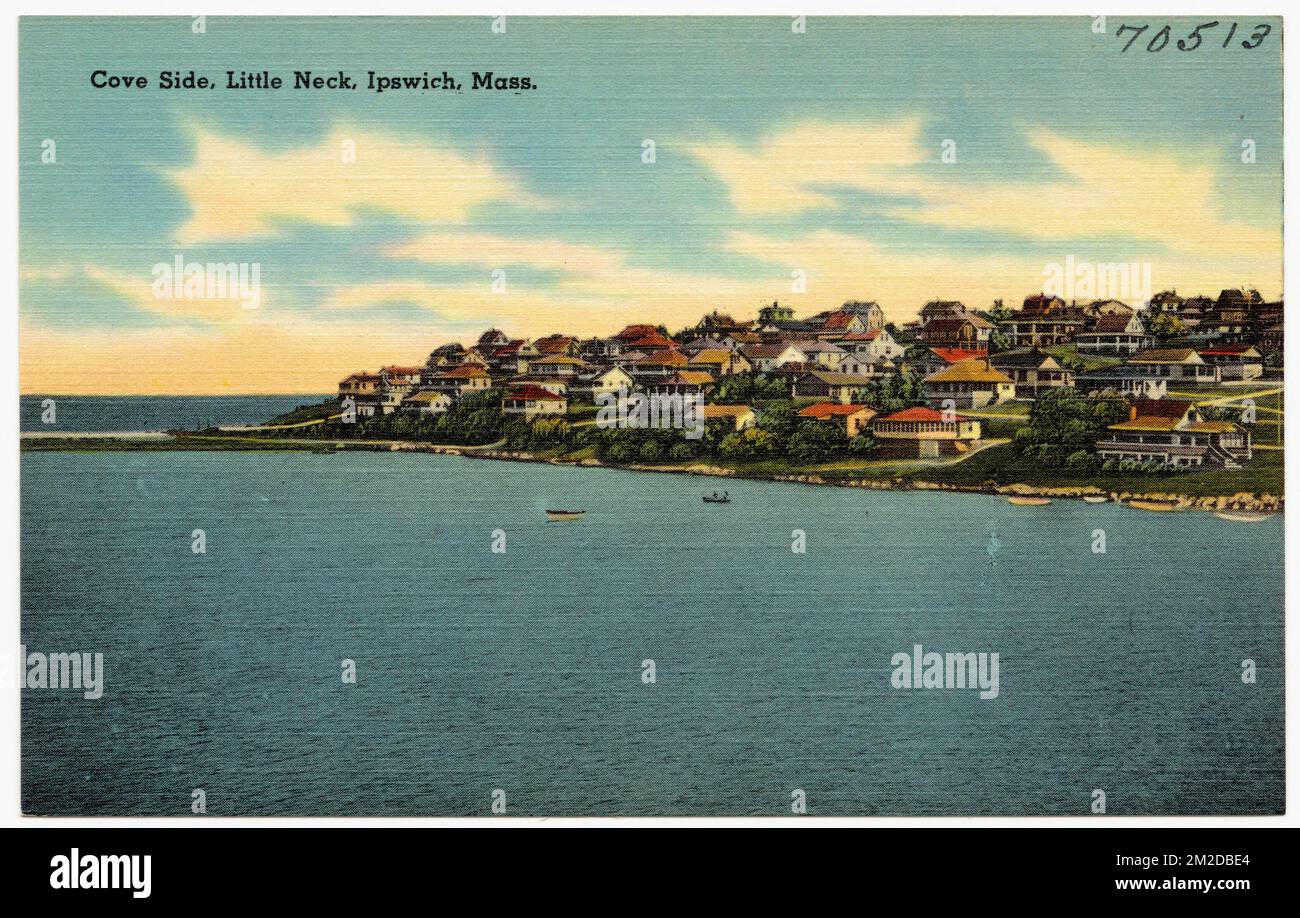 Côté crique, petit cou, Ipswich, Mass. , Villes et villages, Rivers, Tichnor Brothers Collection, cartes postales des États-Unis Banque D'Images