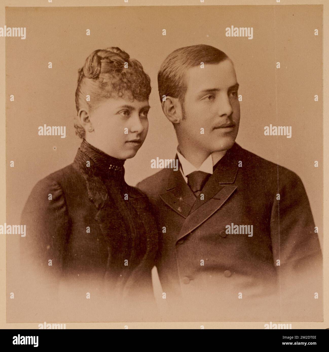 Prince héritier Constantine et Sophia de Prusse , Princes, Princesses, Sophia, Reine, Consort de Constantine I, roi des hellènes, 1870-1932, Constantine I, roi des hellènes, 1868-1923. Collection Nicholas Catsimpolas Banque D'Images