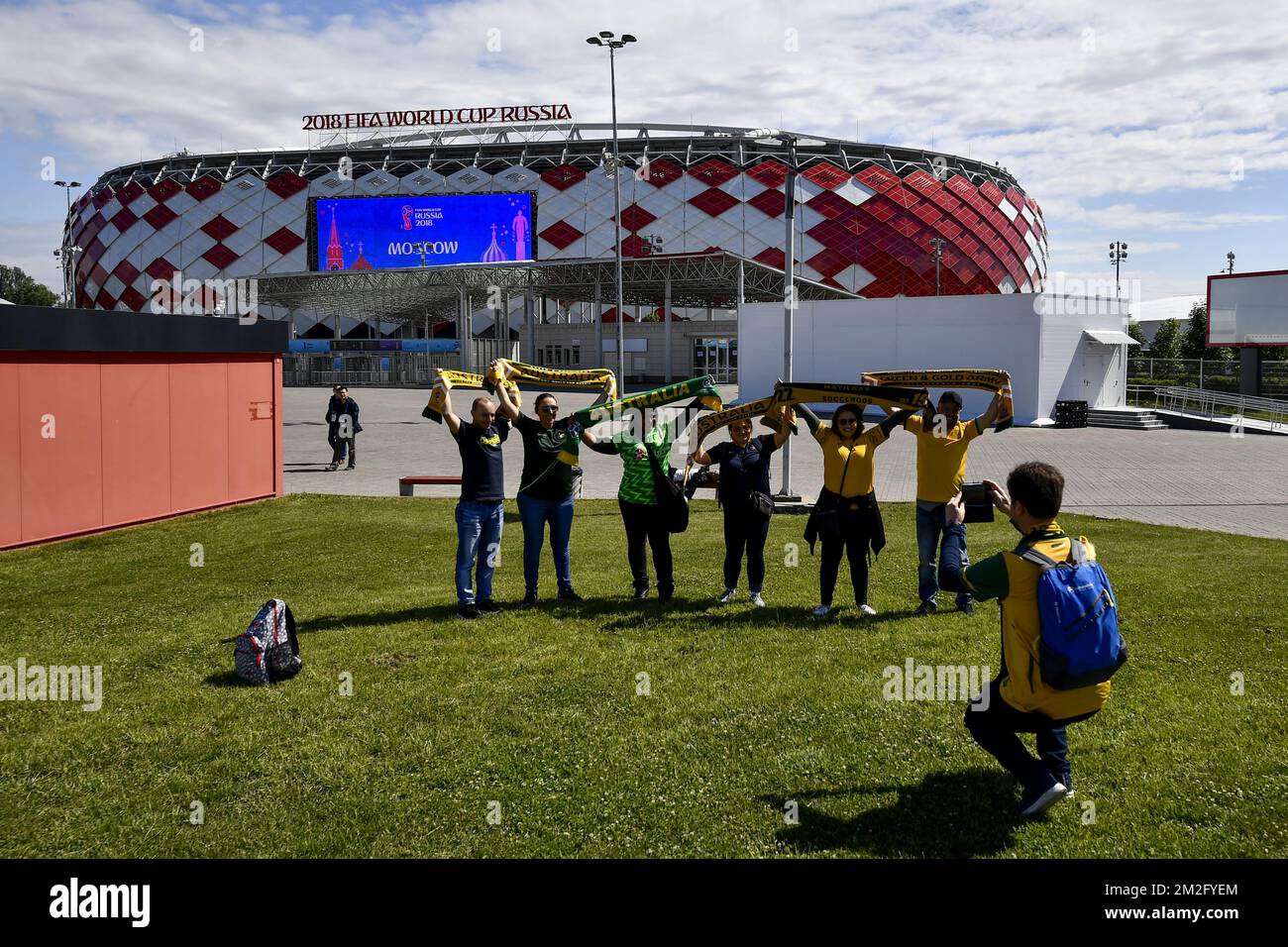 L'illustration montre l'arène Otkrytie (stade du Spartak Moscou) avant le début de la coupe du monde de la FIFA 2018, à Moscou, en Russie, le lundi 11 juin 2018. BELGA PHOTO DIRK WAEM Banque D'Images