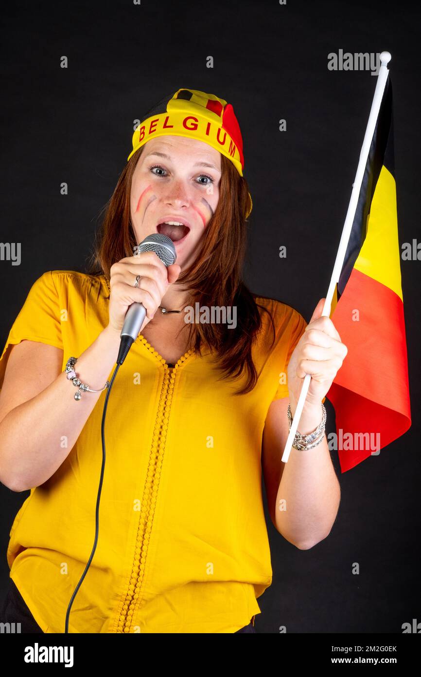 Supporter belge. | courroie de soutien. 05/05/2016 Banque D'Images