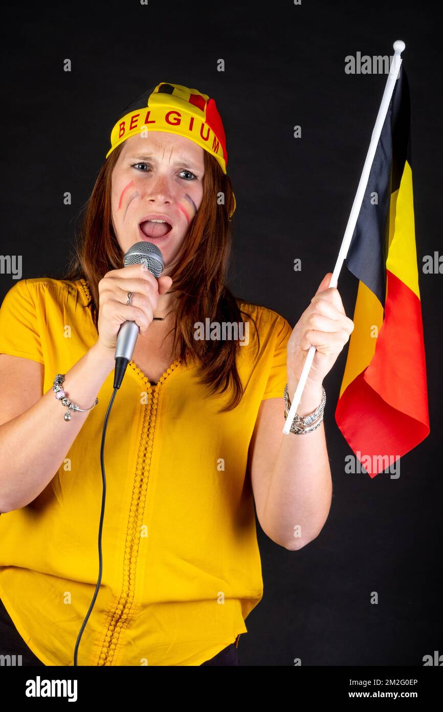 Supporter belge. | courroie de soutien. 05/05/2016 Banque D'Images