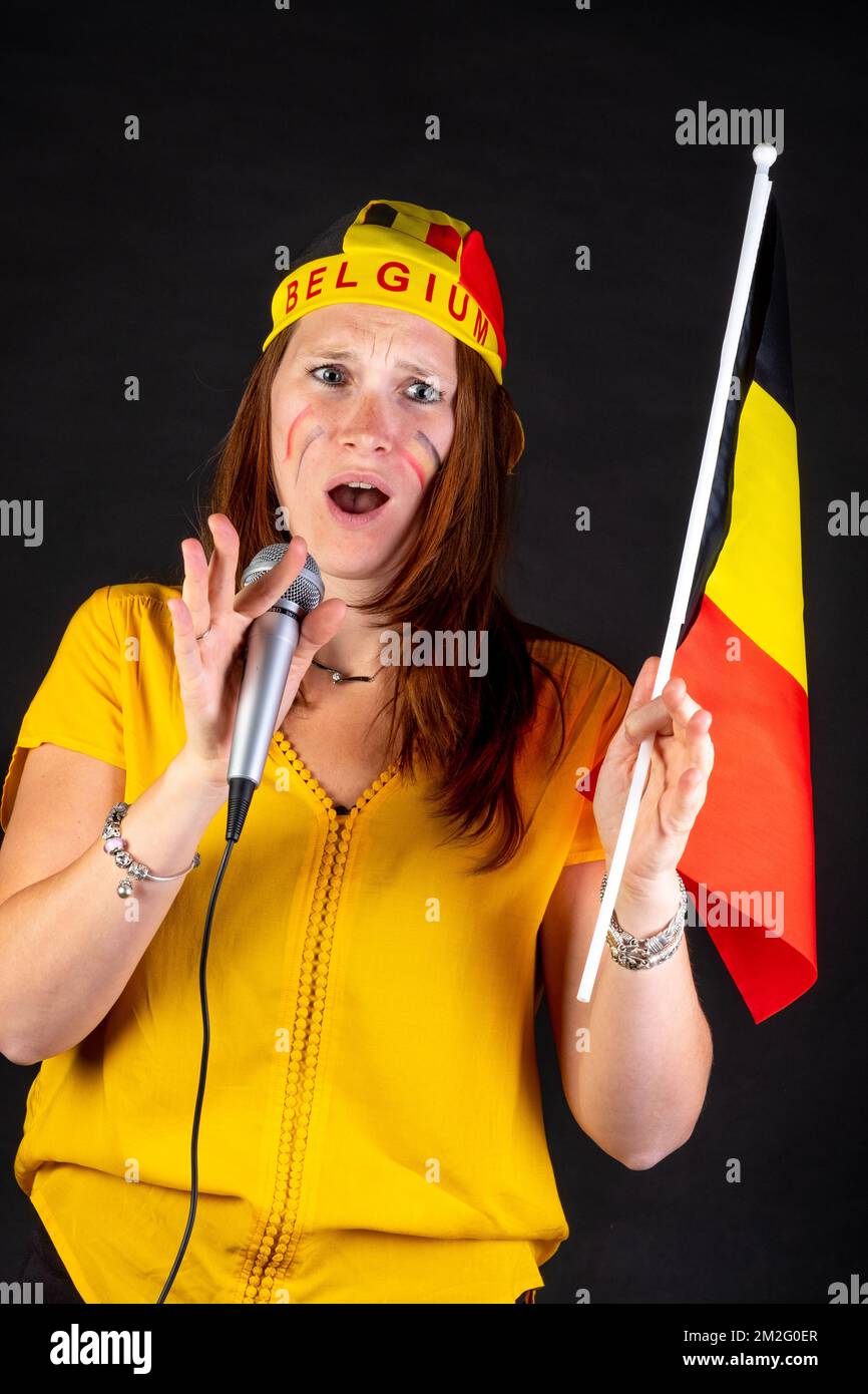 Supporter belge. | courroie de soutien. 05/05/2016 Banque D'Images