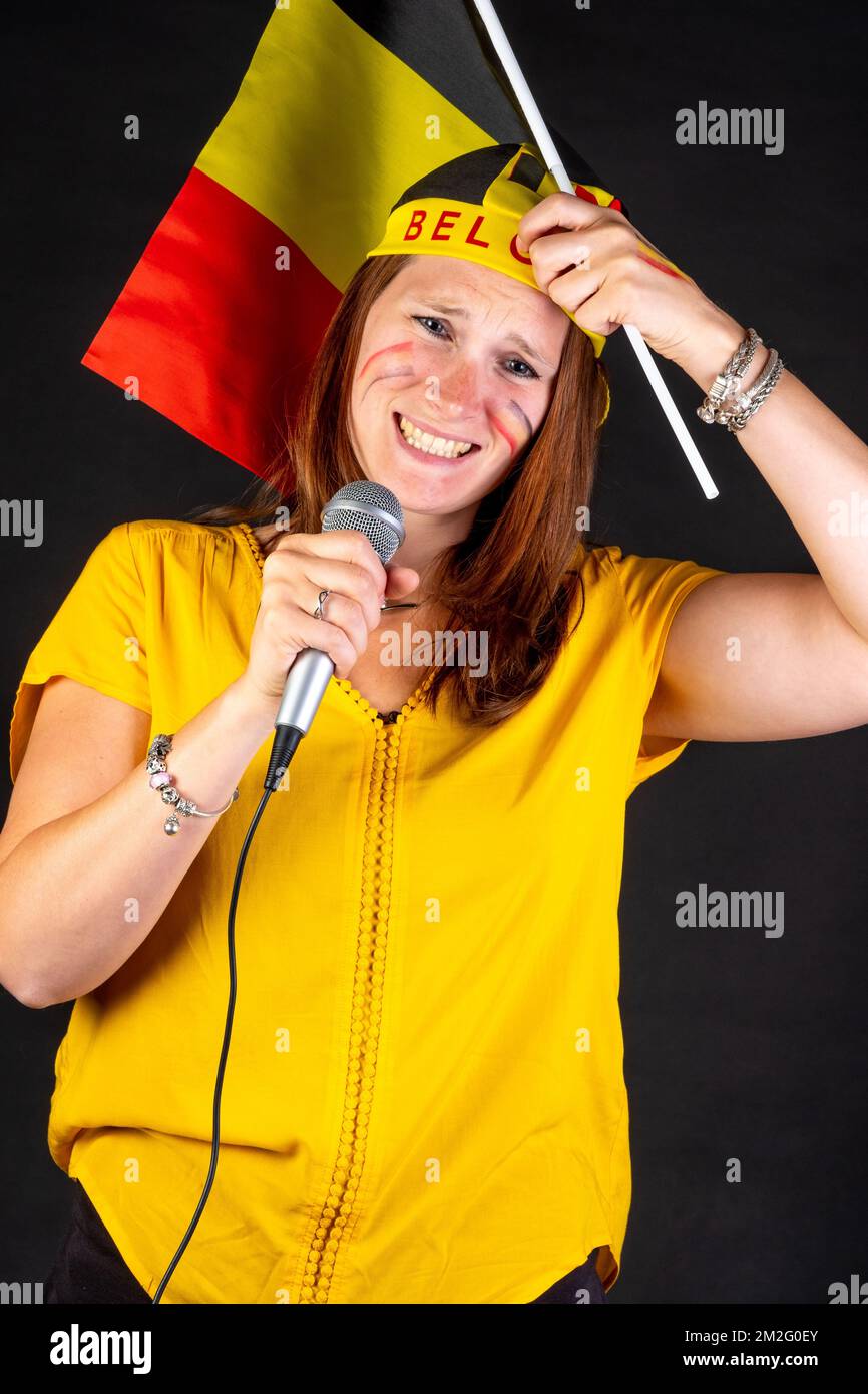 Supporter belge. | courroie de soutien. 05/05/2016 Banque D'Images