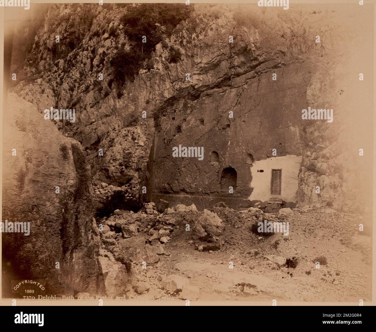 Delphes - bain de la Pythia et du printemps castalien, temples grecs, sites archéologiques, fontaines d'ablution. Collection Nicholas Catsimpolas Banque D'Images