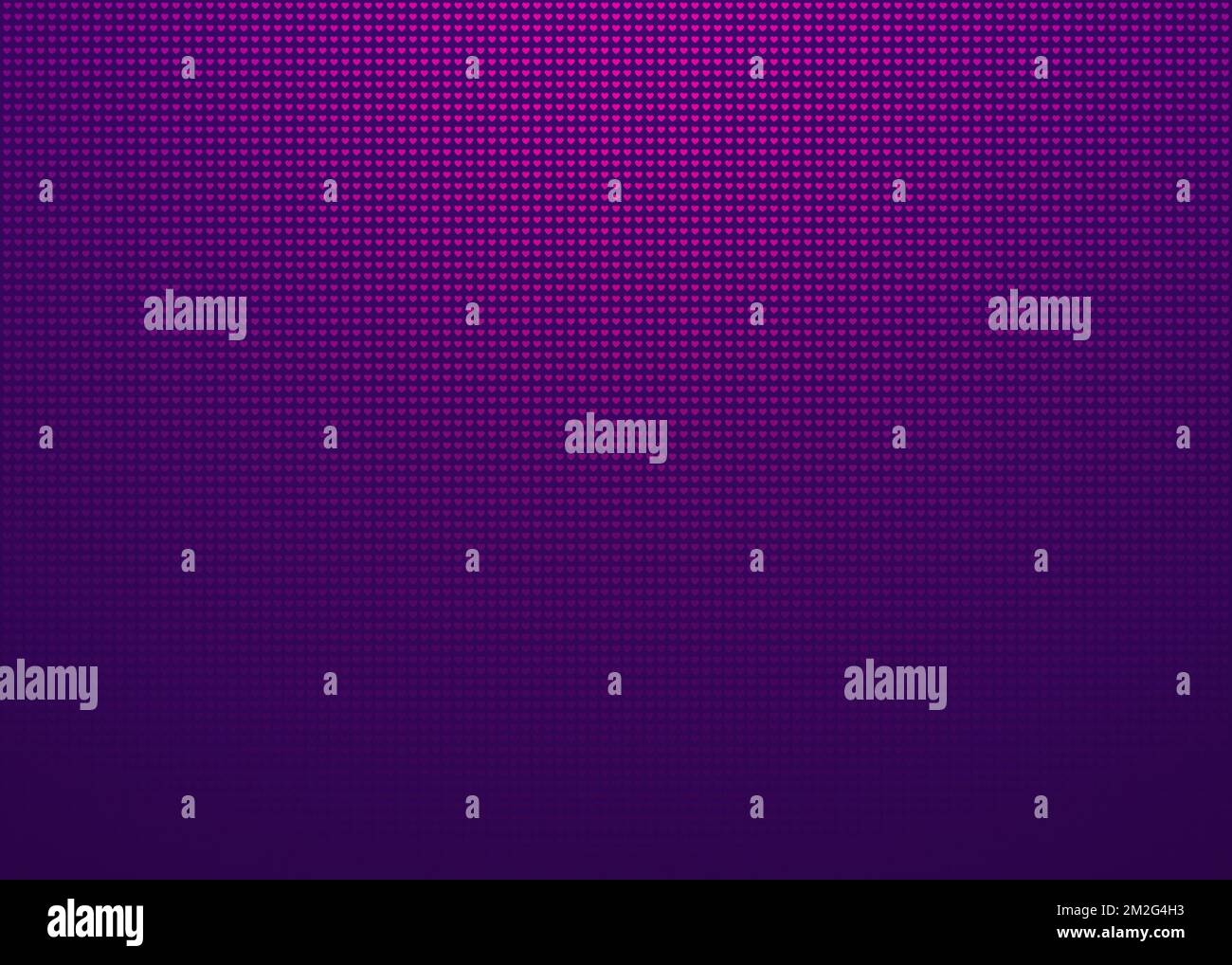 Motif demi-ton abstrait composé de petits coeurs avec dégradé de couleur rose à violet sur fond violet. Motif en pointillés pour le modèle, la brochure et la circulaire. Banque D'Images