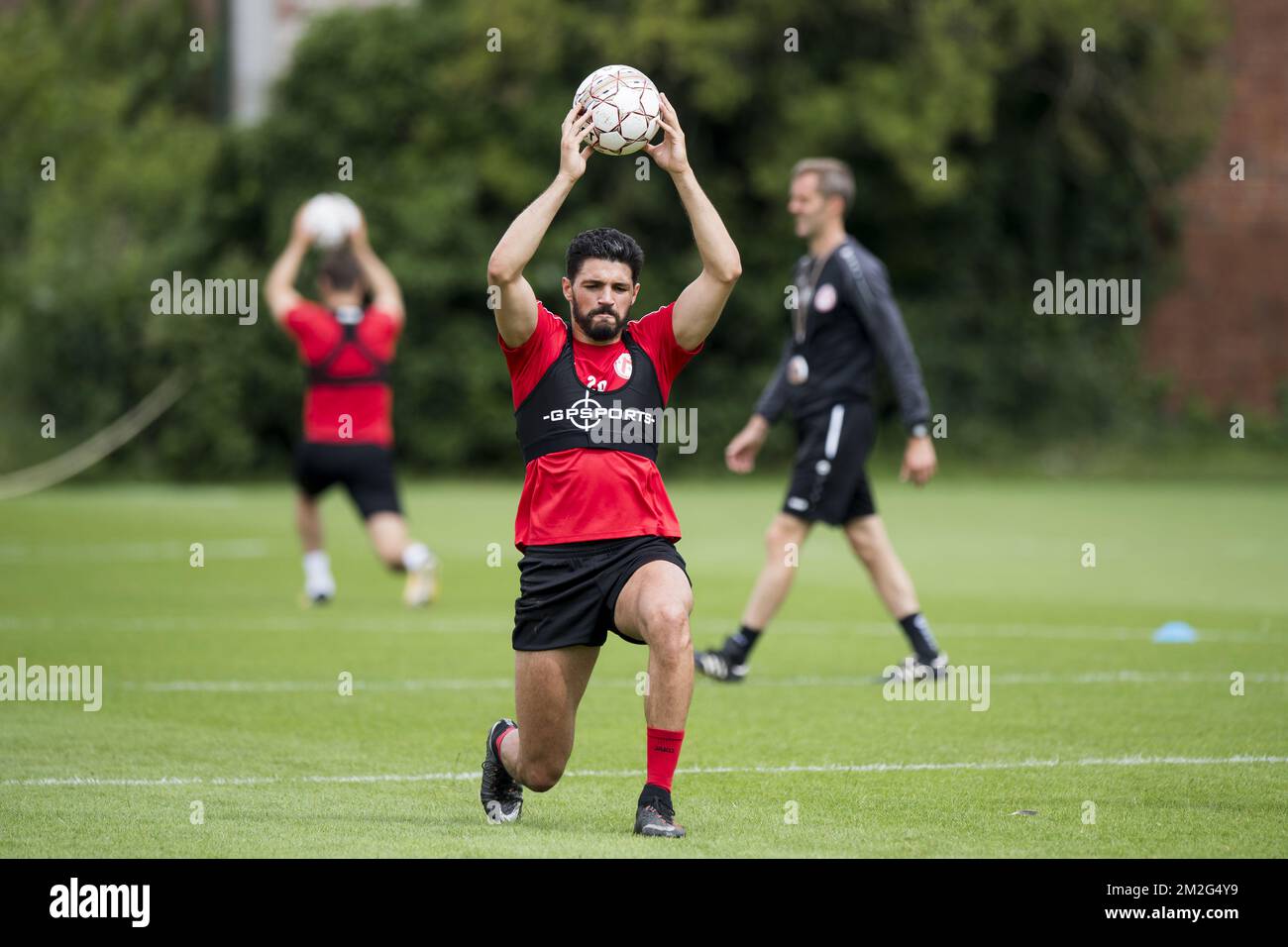Youcef Atal de Courtrai photographié en action lors de la première session de formation de la saison 2018-2019 de l'équipe de Jupiler Pro League KV Kortrijk, à Courtrai, le mercredi 20 juin 2018. BELGA PHOTO JASPER JACOBS Banque D'Images