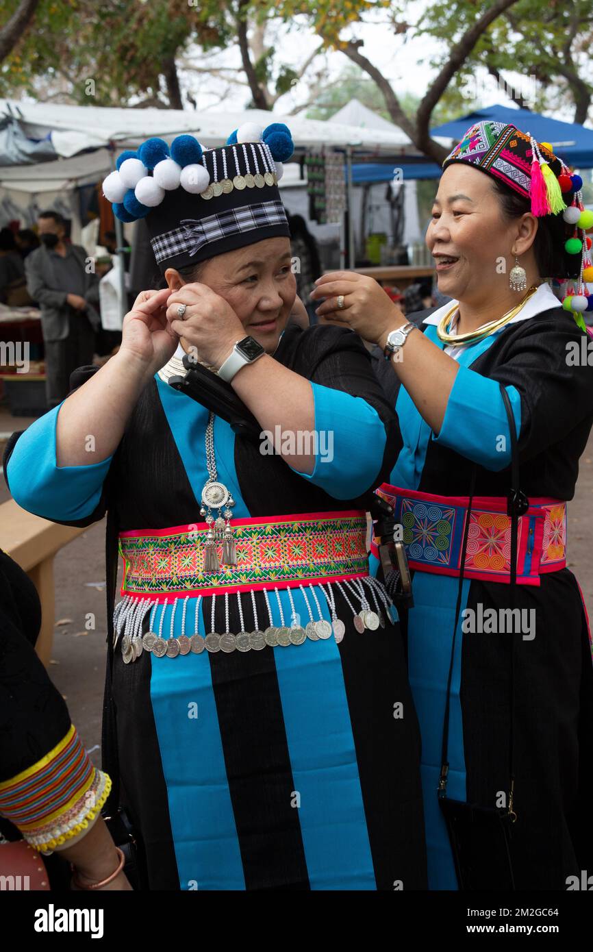 Hmong New Year Celebration au parc El Dorado à long Beach, CA Banque D'Images