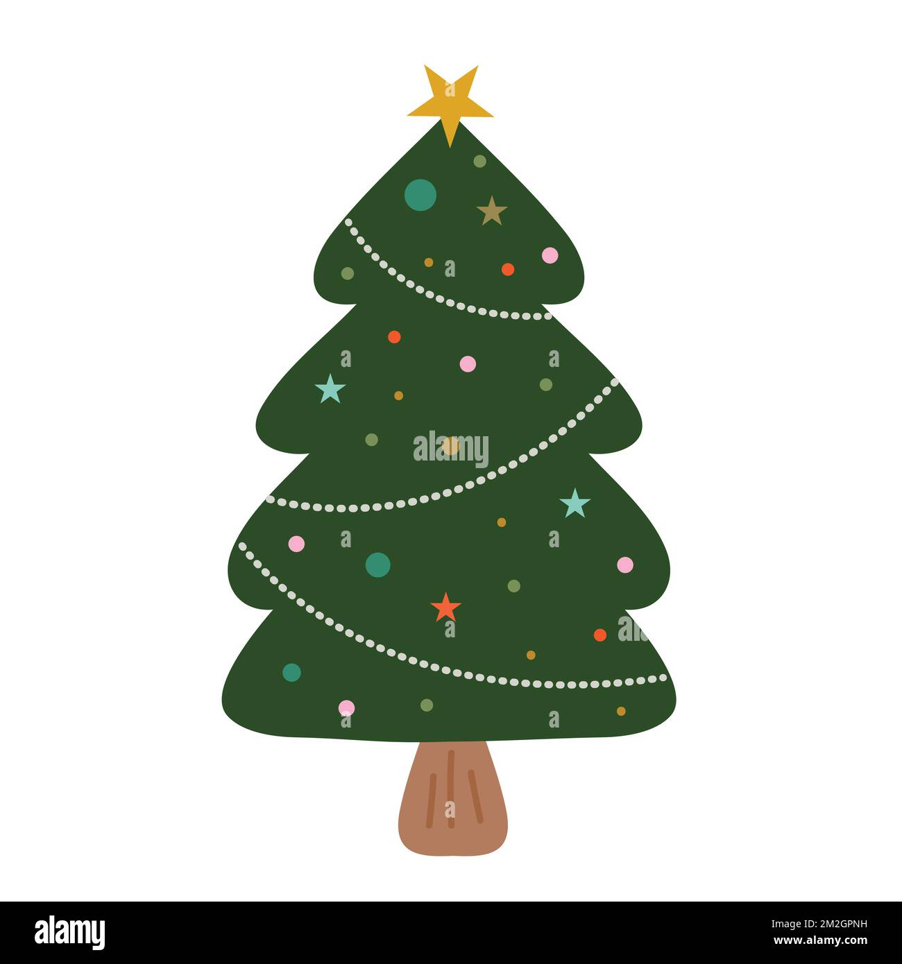 Illustration vectorielle d'arbre de Noël isolée sur fond blanc. Illustration de Vecteur