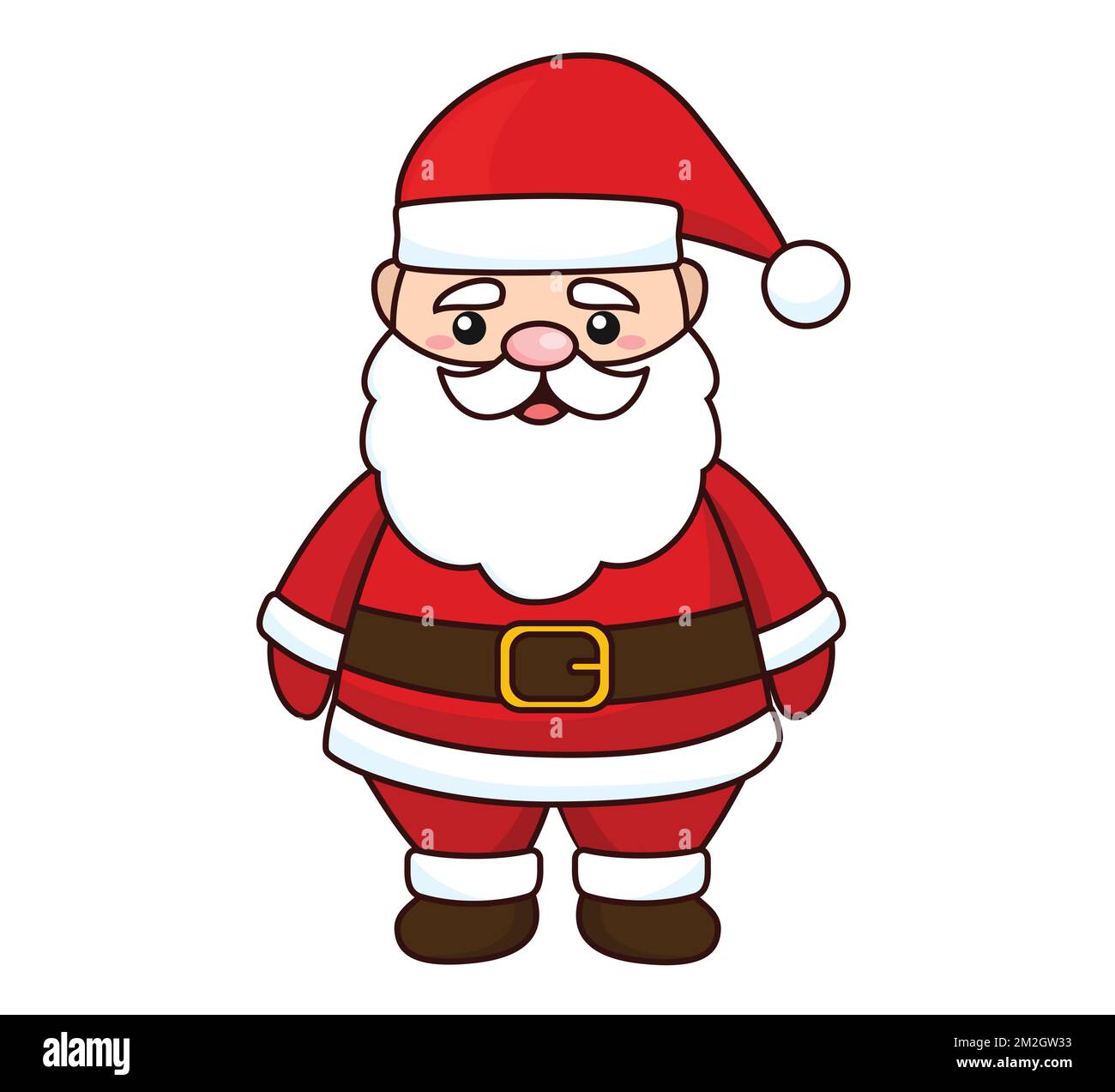 Illustration de dessin animé du Père Noël isolée sur fond blanc. Vecteur de caractère du Père Noël. Illustration de Vecteur