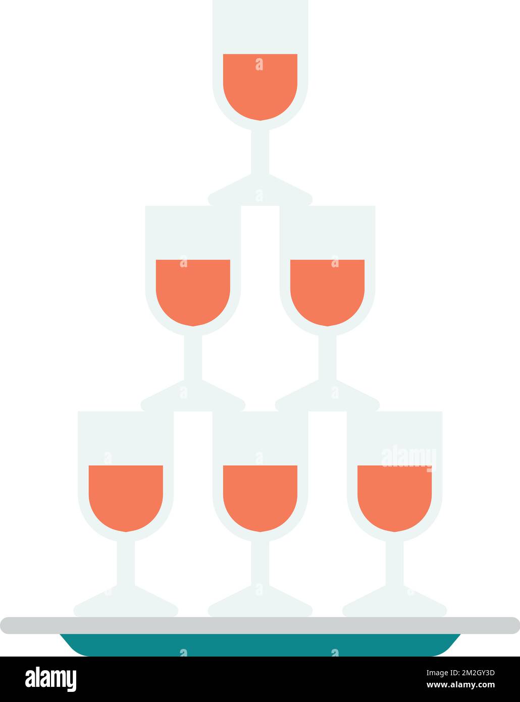 illustration de verres à vin empilés dans un style minimaliste isolé sur l'arrière-plan Illustration de Vecteur