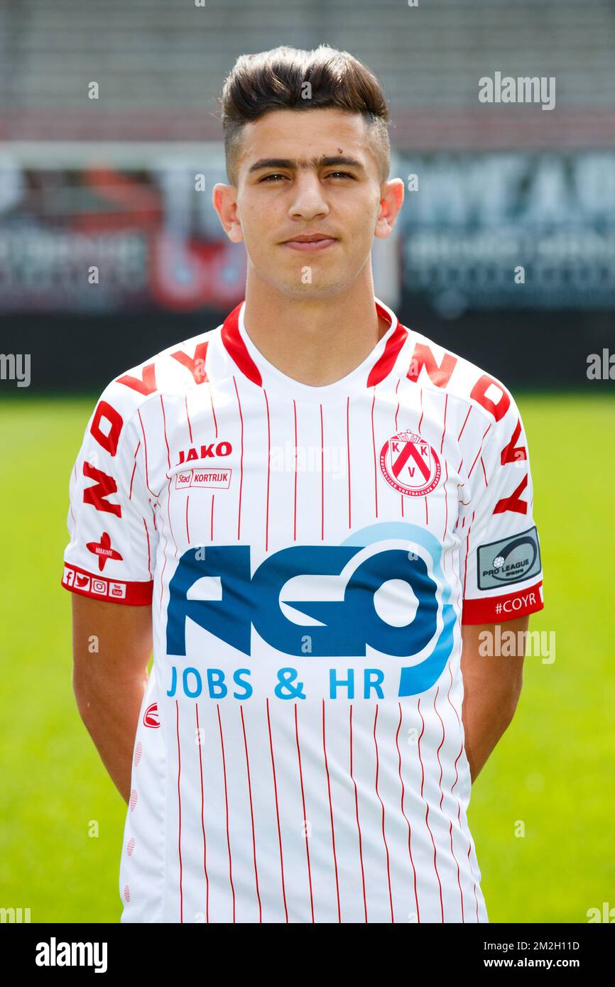 Youcef Atal de Kortrijk pose pour le photographe lors de la séance photo de la saison 2018-2019 de l'équipe belge de football de première ligue KV Kortrijk, lundi 16 juillet 2018 à Kortrijk. BELGA PHOTO KURT DESPLENTER Banque D'Images