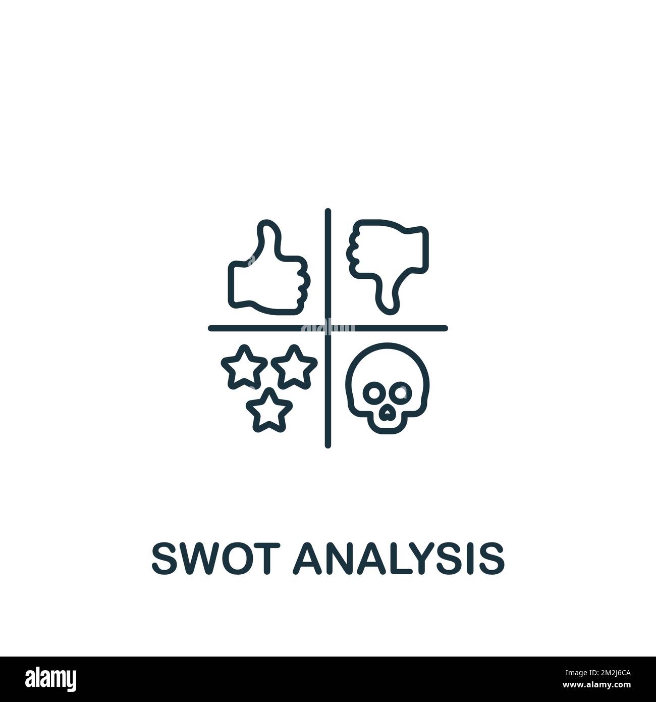 Icône analyse SWOT. Icône monochrome simple Global Business pour les modèles, la conception Web et les infographies Illustration de Vecteur