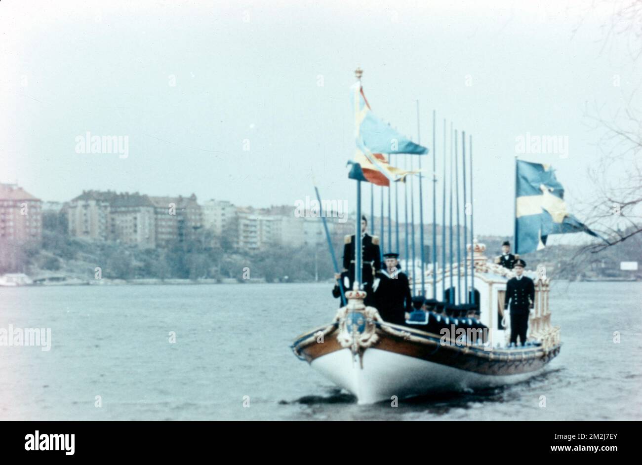Vue de la Royal Barge, Stockholm, Suède 1960s Banque D'Images